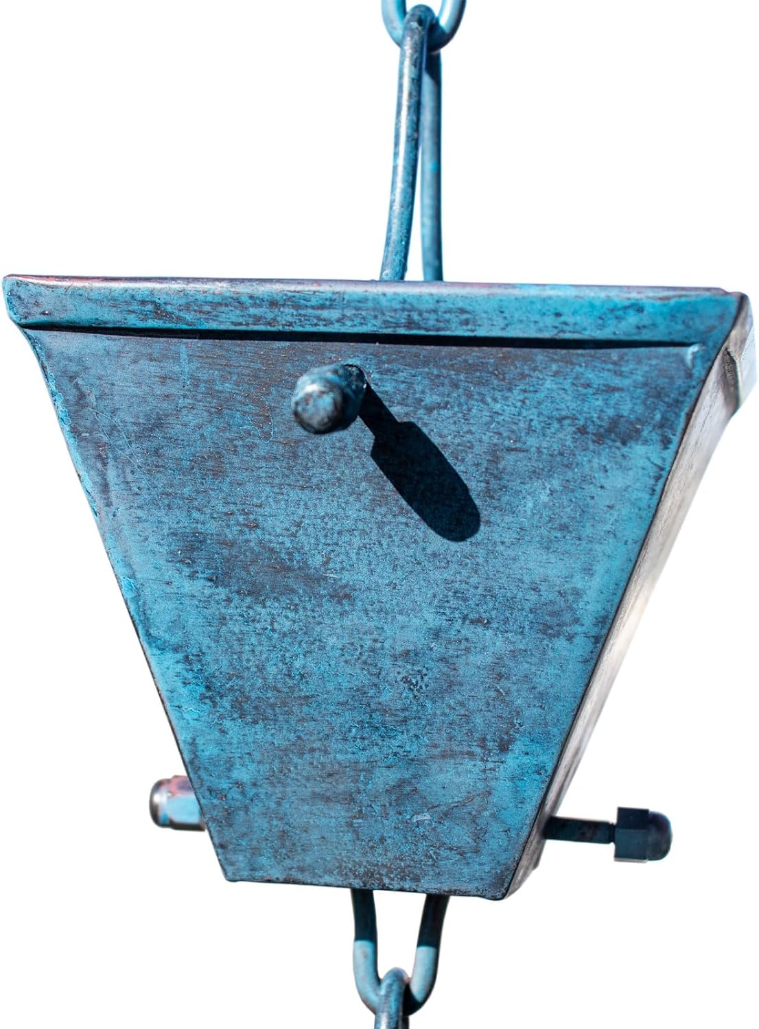 Nutshell Stores Medium Square Cups Rain Chain - Patina - 16 Feet