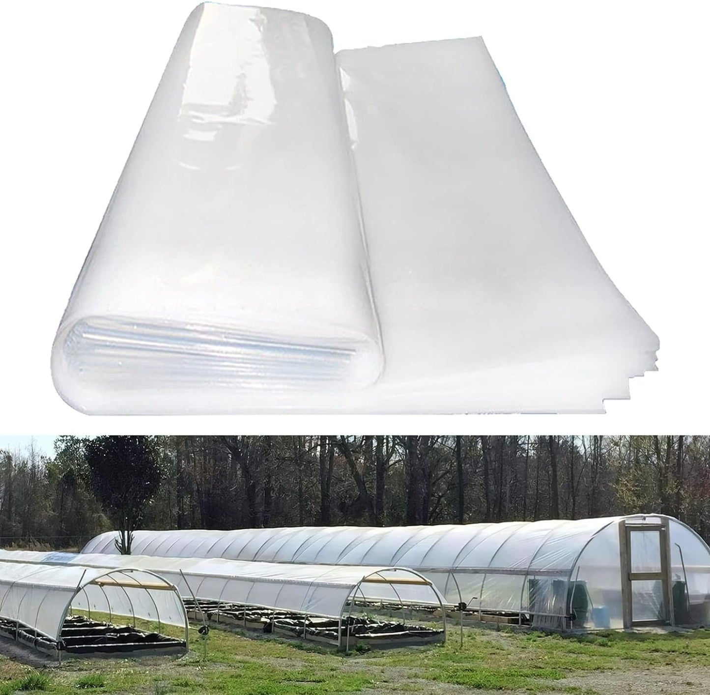 Greenhouse Plastic Sheeting 12x50 ft, 6 mil Thickness Replacement Cover, UV Resistant