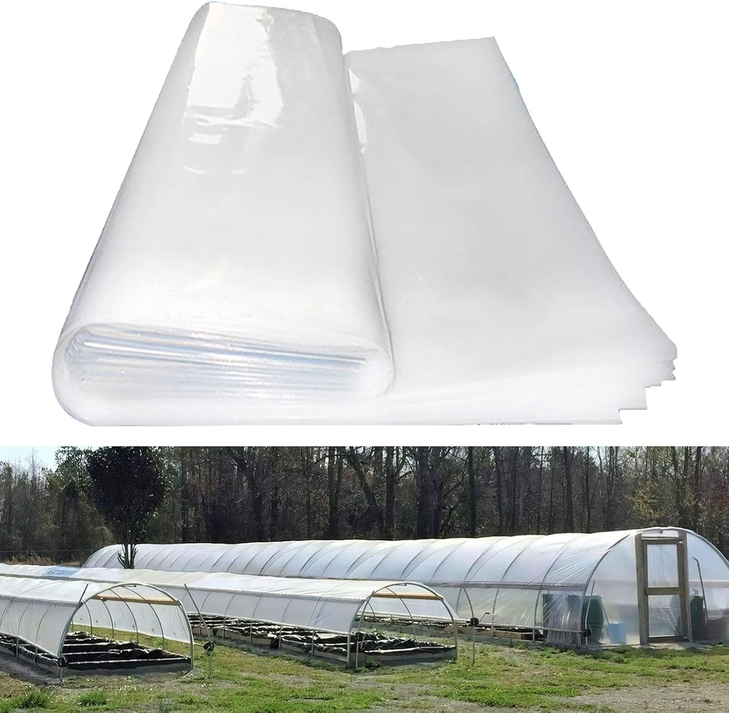 Greenhouse Plastic Sheeting 10x40 ft, 6 mil Thickness Replacement Cover, UV Resistant