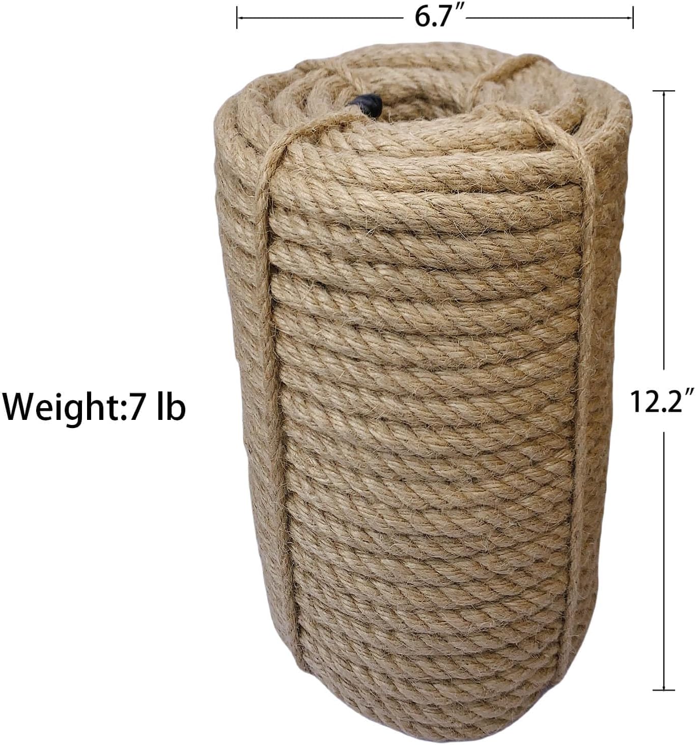 Jute Rope 12mm, 164 Feet 7lb Thick Garden Jute Twine String for DIY Cat Scratcher, Gardening, Bundling and Wall Hanging Craft Decorative (Brown)