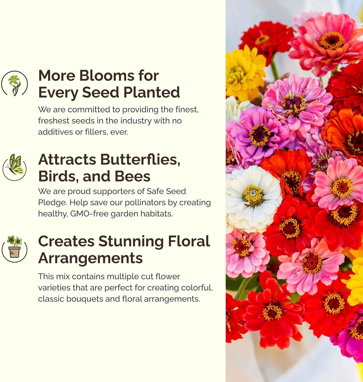 Eden Brothers Late Bloomer Wildflower Mixed Seeds for Planting, 1 lb, 480,000+ Seeds with White Yarrow, Snapdragon | Attracts Pollinators, Plant in Spring or Fall, Zones 3, 4, 5, 6, 7, 8, 9, 10