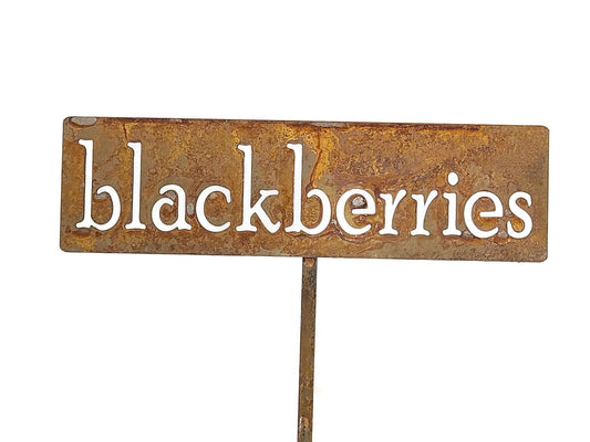 Classic Metal Garden Markers 19 Inches Tall (blackberries, Naturally Rusted)