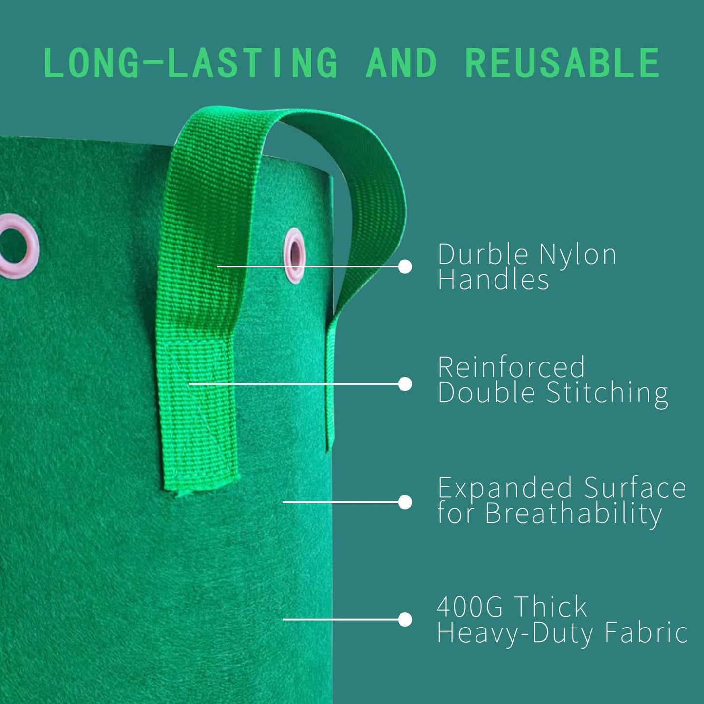 Train N' GRO - 5 Gallon Sustainable Aeration Non-Woven Grow Bags w Low Stress Training Holes - 3 Pack, for Grow Tent / Indoor / Outdoor. Superior Drainage + Breathability for Plants Vegetables + Fruit