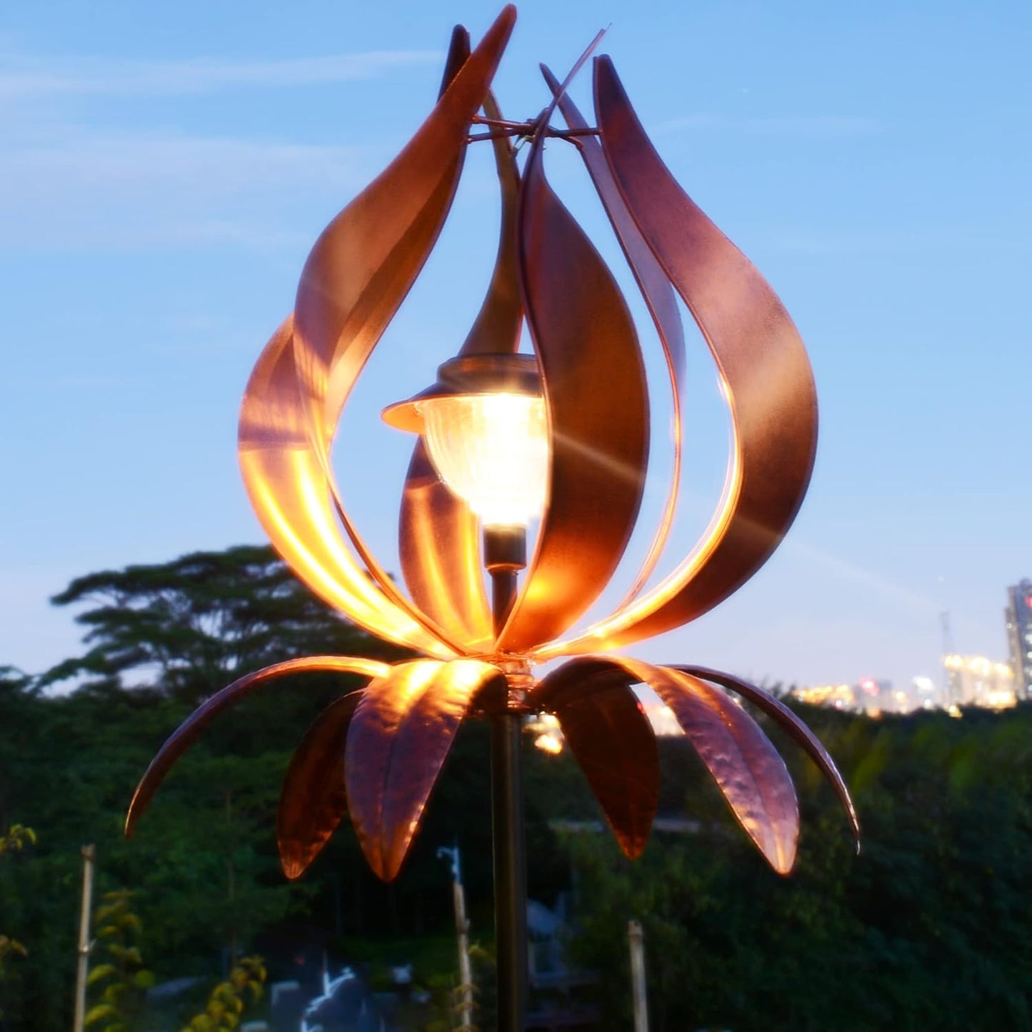 J-Fly Solar Wind Spinners Outdoor Garden Spinner Solar Spinning Windmill Super Large Spinning Garden Ornaments Perfect for Patios, Lawns Or Gardens 83 Inch