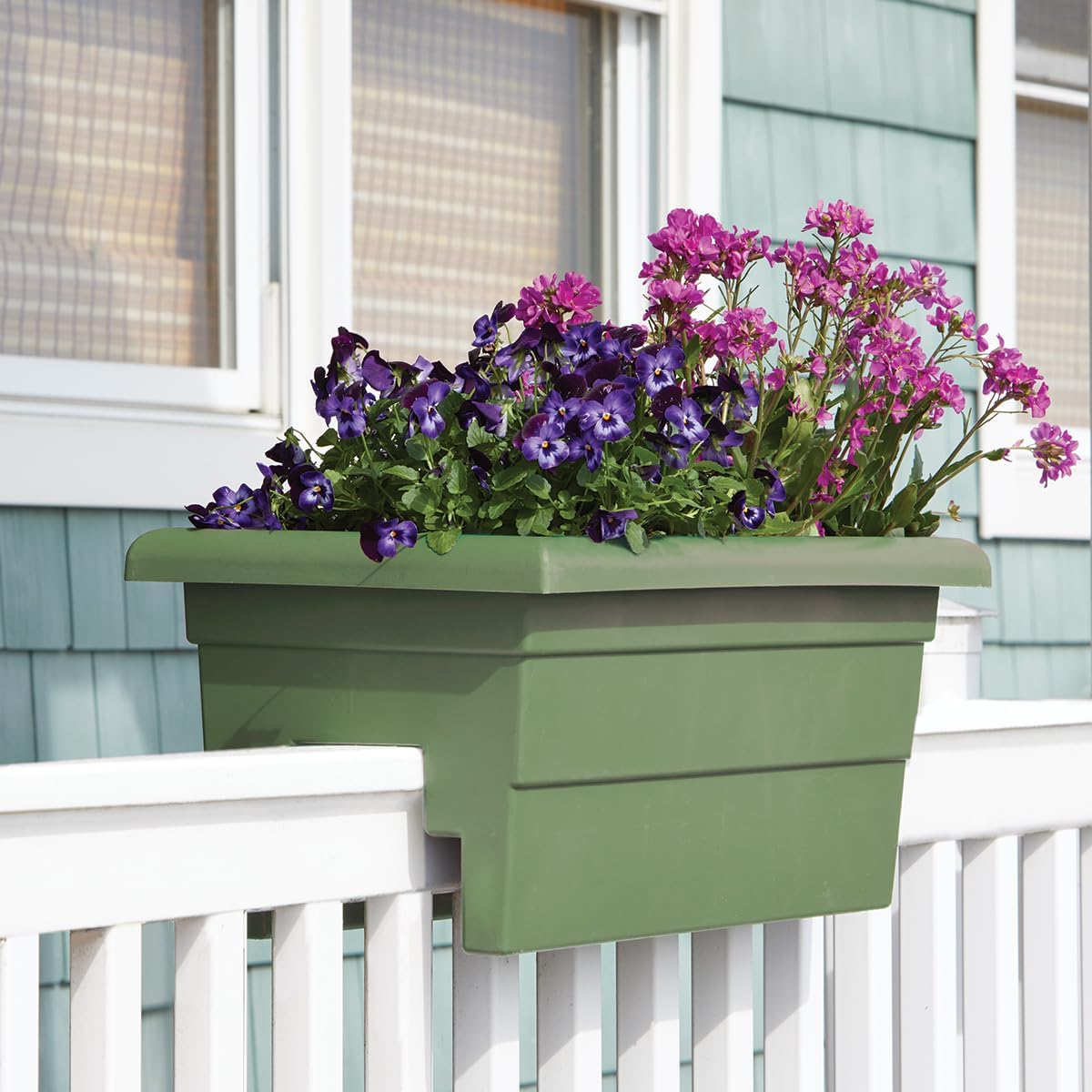 Root & Vessel Countryside Rail Planter, Sage, 24"