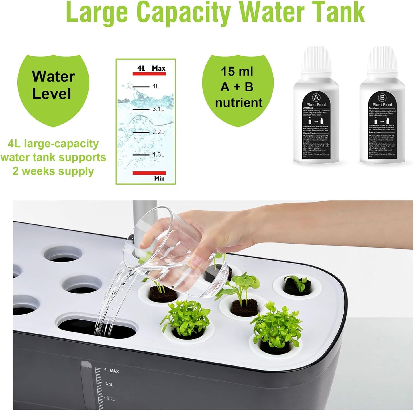 Hydroponics Growing System Indoor Garden,12 Pods Indoor Gardening System with LED Grow Light, Height Adjustable, Plants Germination Kit, Hydroponic Planter Fresh Harvest (White)