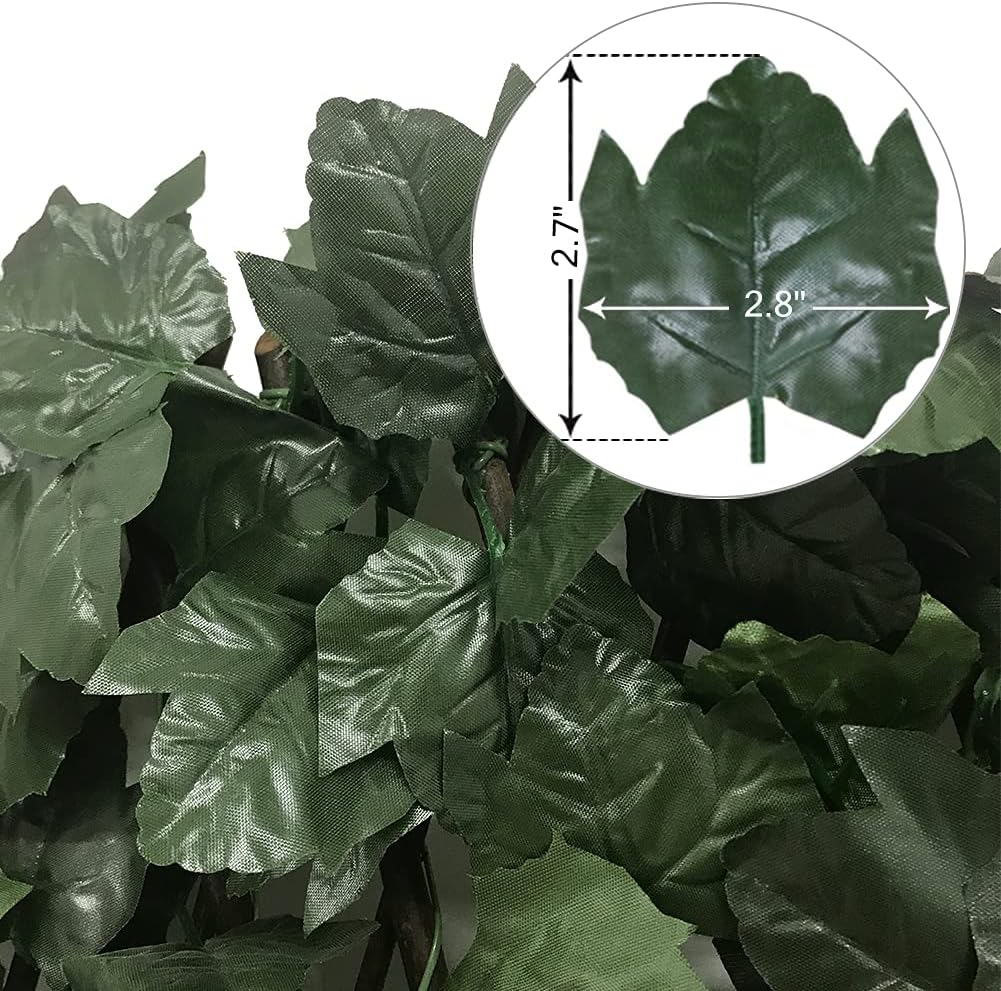 Expandable Fence Privacy Screen for Balcony Patio Outdoor,Decorative Faux Ivy Fencing Panel,Artificial Hedges (Single Sided Leaves)……