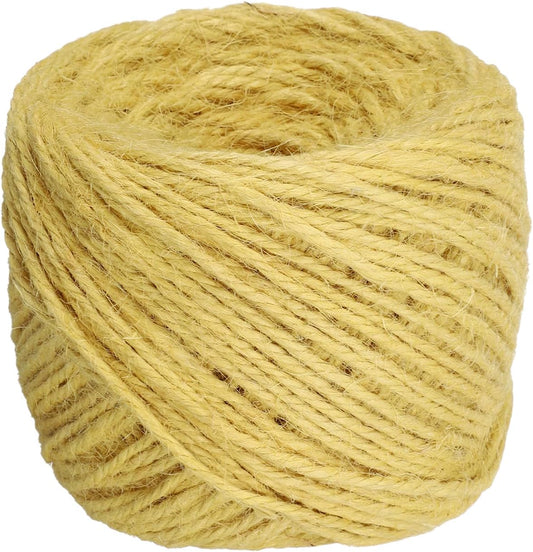 uxcell 328 Feet Natural Jute Twine String,3mm Thin Garden Twine Rope Colored Plant String Cord for DIY Art Crafts Gift Wrapping Decoration Packing Gardening Plant Hanger,Yellow