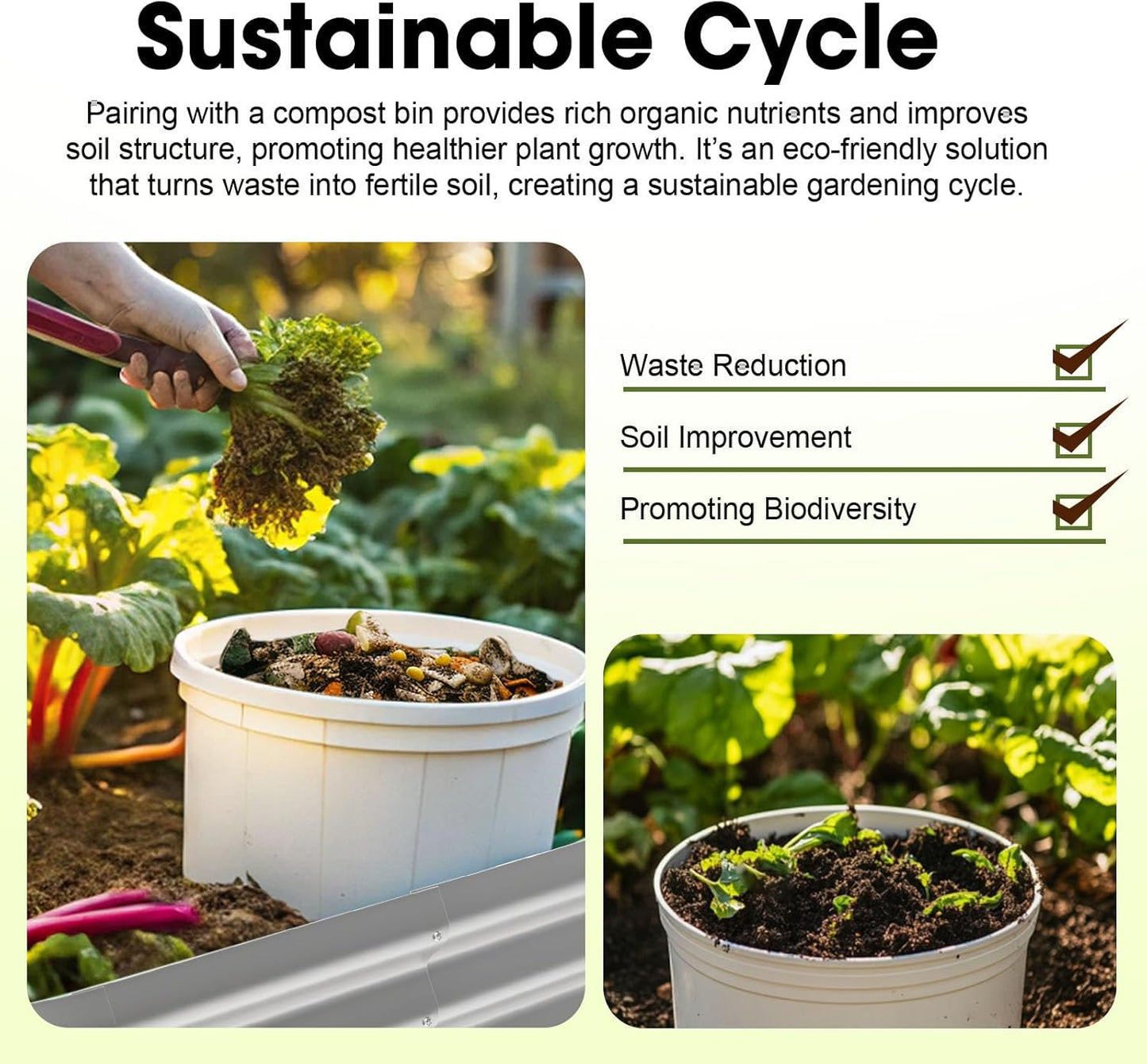 4x2ft Oval Galvanized Raised Garden Bed Kits 16" Tall Outdoor Large Metal Modular Planter Box 9-in-1 Raised Beds for Gardening,Vegetables,Fruits,Flowers & Herbs (Silver)