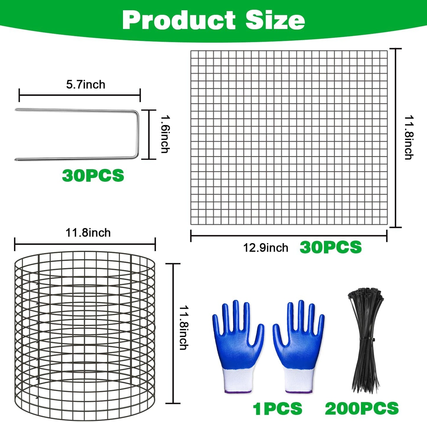 10 Pcs 11.8"x 11.8"/11.8"x 19.6" Available Chicken Wire Cloches for Plants, Plant Protector from Animal, Garden Covers Netting Iron Wire Mesh to Protect Plants Vegetables from Rabbit Squirrel Chicken