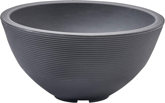 Crescent Garden Delano Bowl Planter, Large Outdoor Round Shallow Plant Pot for Water Garden, Bonsai Plant Pots, Succulents with Drain Hole - Double Walled Bowl Lotus Pot, 34" W (Slate)
