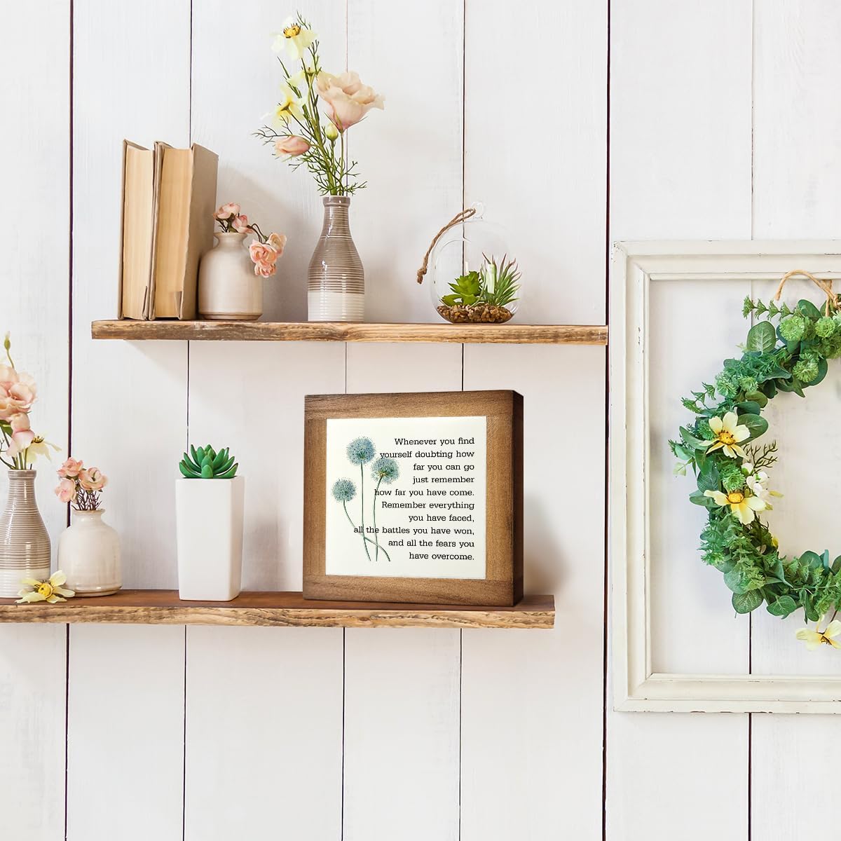 Inspirational Quote Wood Plaque Sign, Be Brave Sign, Whenever You Find Yourself... Box Wood Plaques Desk Décor, Motivational Box Wood Sign, Graduation Decor Gift, Inspirational Quotes Gift F