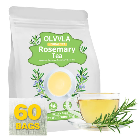 Olvvla - Rosemary Tea Bags - 1.5g X 60 Count - Pure Natural Dried Rosemary Leaves - Cultivated in Egypt - Non-GMO - Caffeine-free - Support Digestion