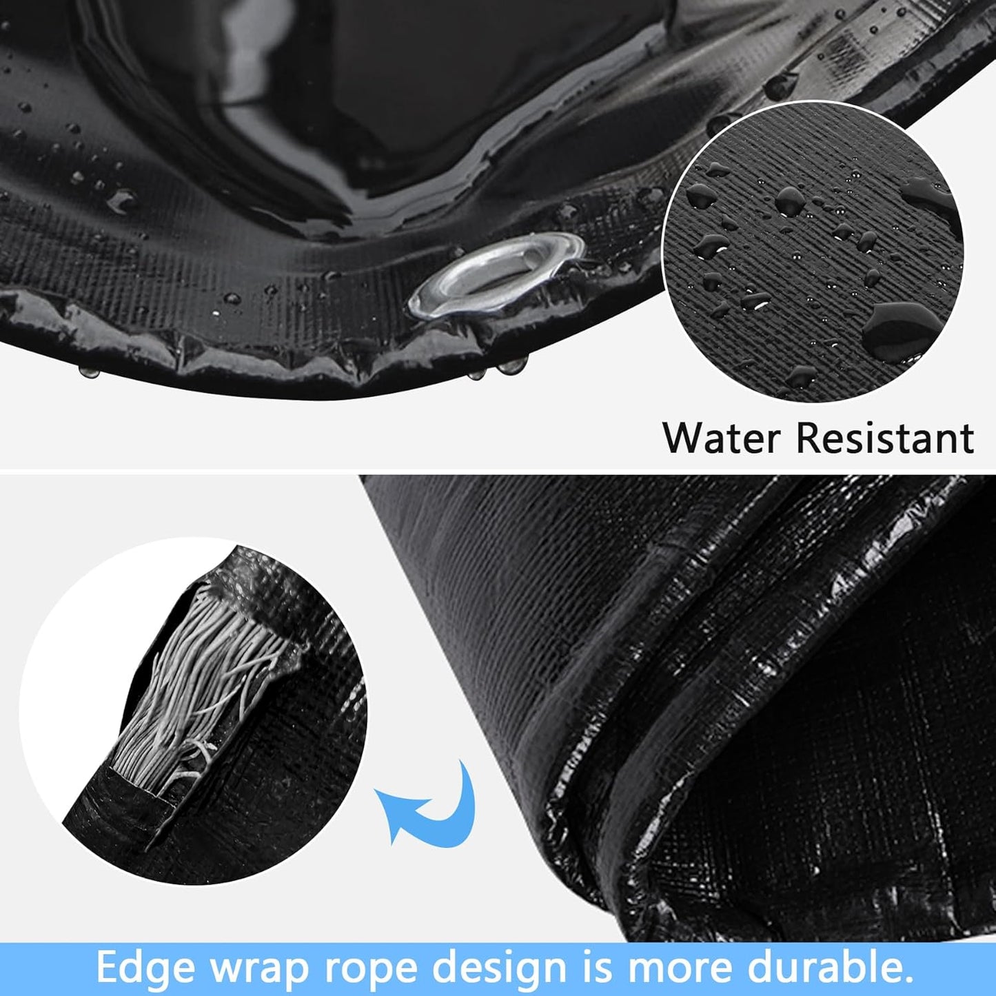 Reinforced PE Pond Liner 25 x 30 FT, 28 Mil Sun Resistant Preformed Pond Liner, Hemmed Edge with Buttonholes Liner for Outdoor Large Ponds, Fish/KOI/Duck Pond, Garden Waterfall, Waterscape, Black
