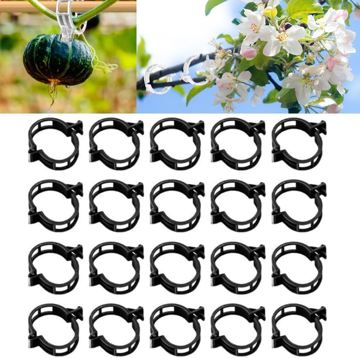 150 PCS Plant Support Clips Reusable Garden Clips, Secured Plastic Plant Clips, Tomato Support Clips for String Trellis for Climbing Plants Outdoor Indoor Plant Flowers Stem Vine Fixing Clips