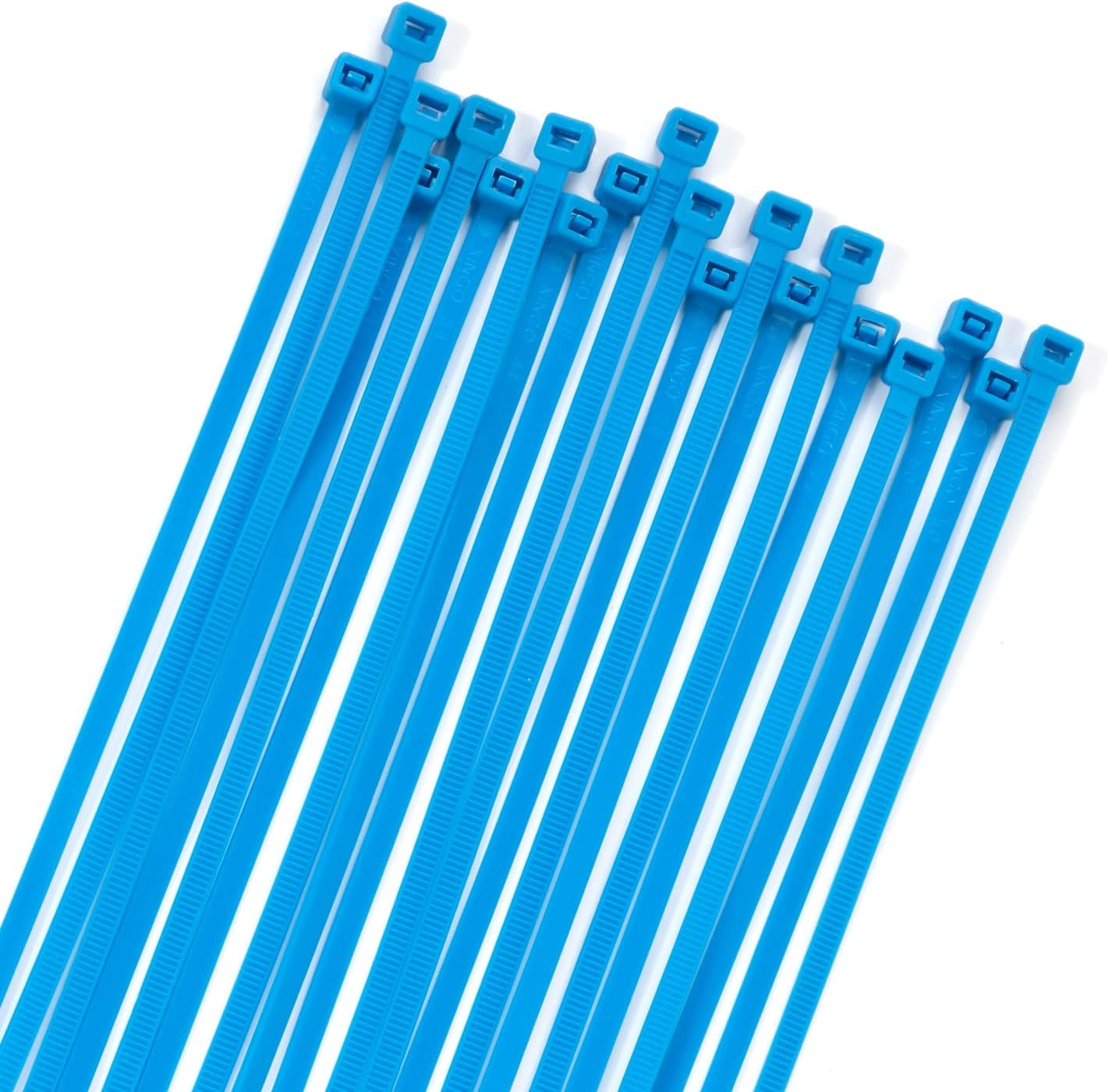XINGO 100PCS Cable Zip Ties Heavy Duty, Premium Nylon Plastic Wire Ties with 50 Pounds Tensile Strength, Self-Locking Black Nylon Zip Ties for Indoor and Outdoor (14 inch, Blue)