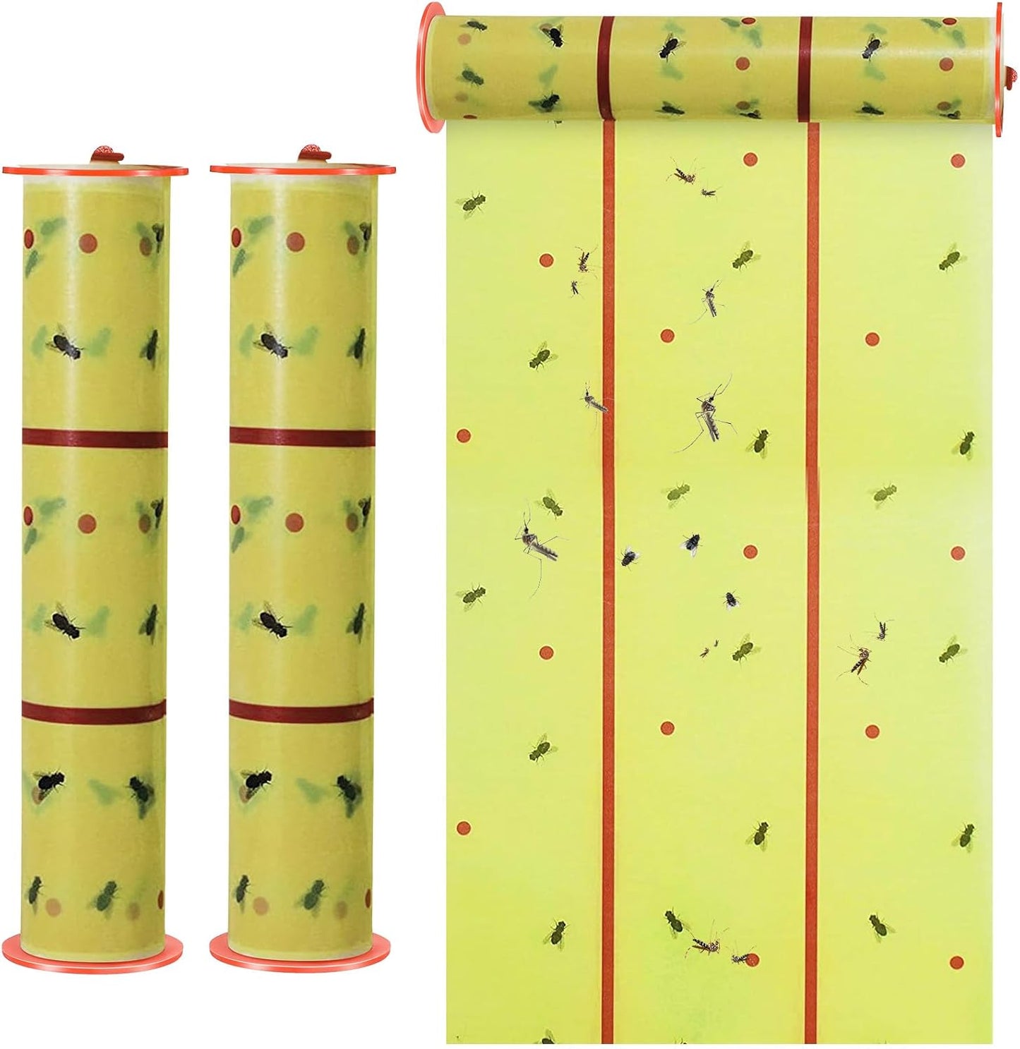 Qualirey Giant Sticky Fly Traps,30 Feet Fly Strips for Indoor Outdoor Hanging Flying Tapes Non Toxic Ribbon Fruit Gnat Killer for Mosquito Plants House Horse Stable (Yellow,2 Pcs)