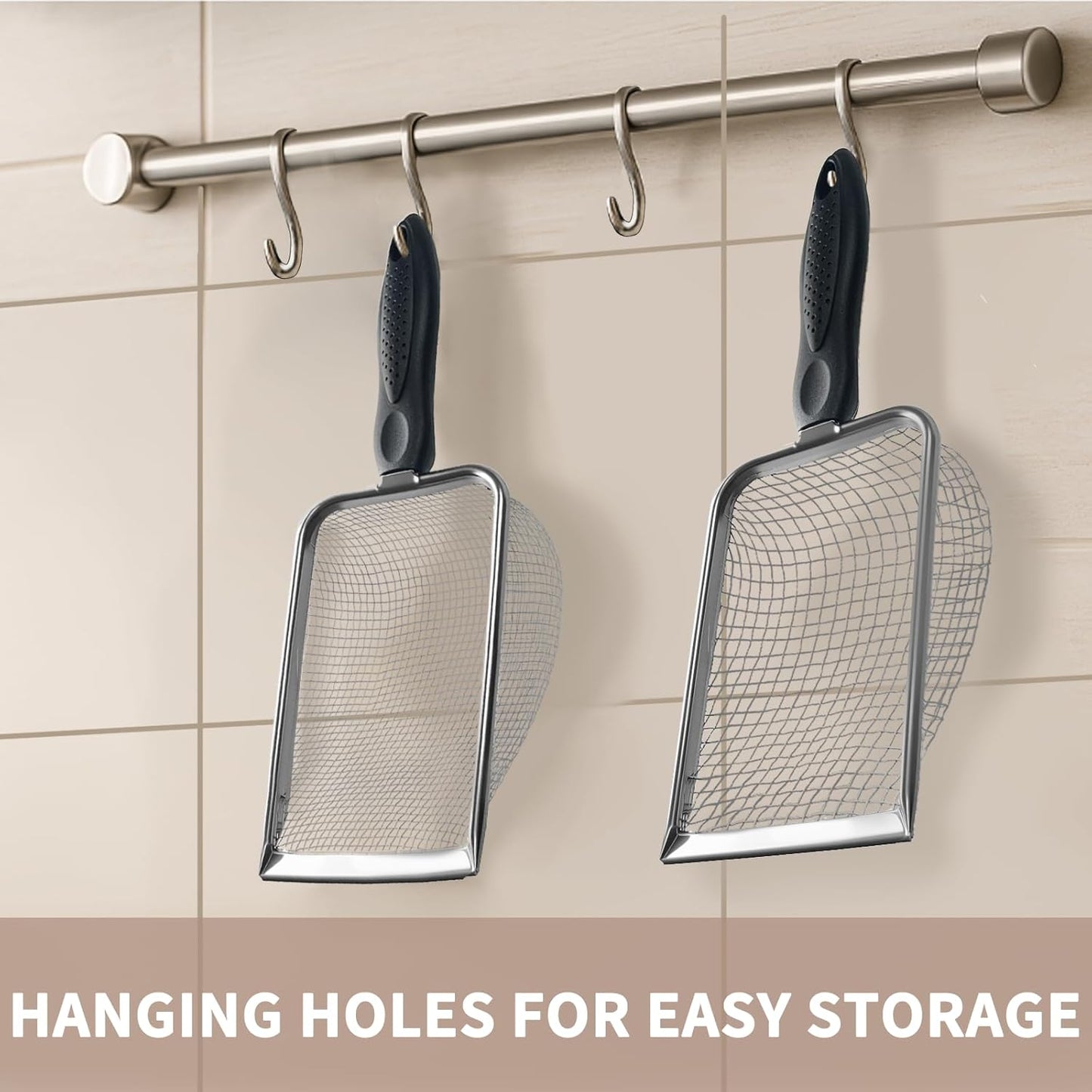 2 PCS 2-in-1 Gardening Soil Sifter Set with 3.8/5mm Mesh, Garden Sieve & Shovel Sifter Screen Potting Scoop for Sand, Dirt, Rock Compost, Stainless Steel & Ergonomic Handle