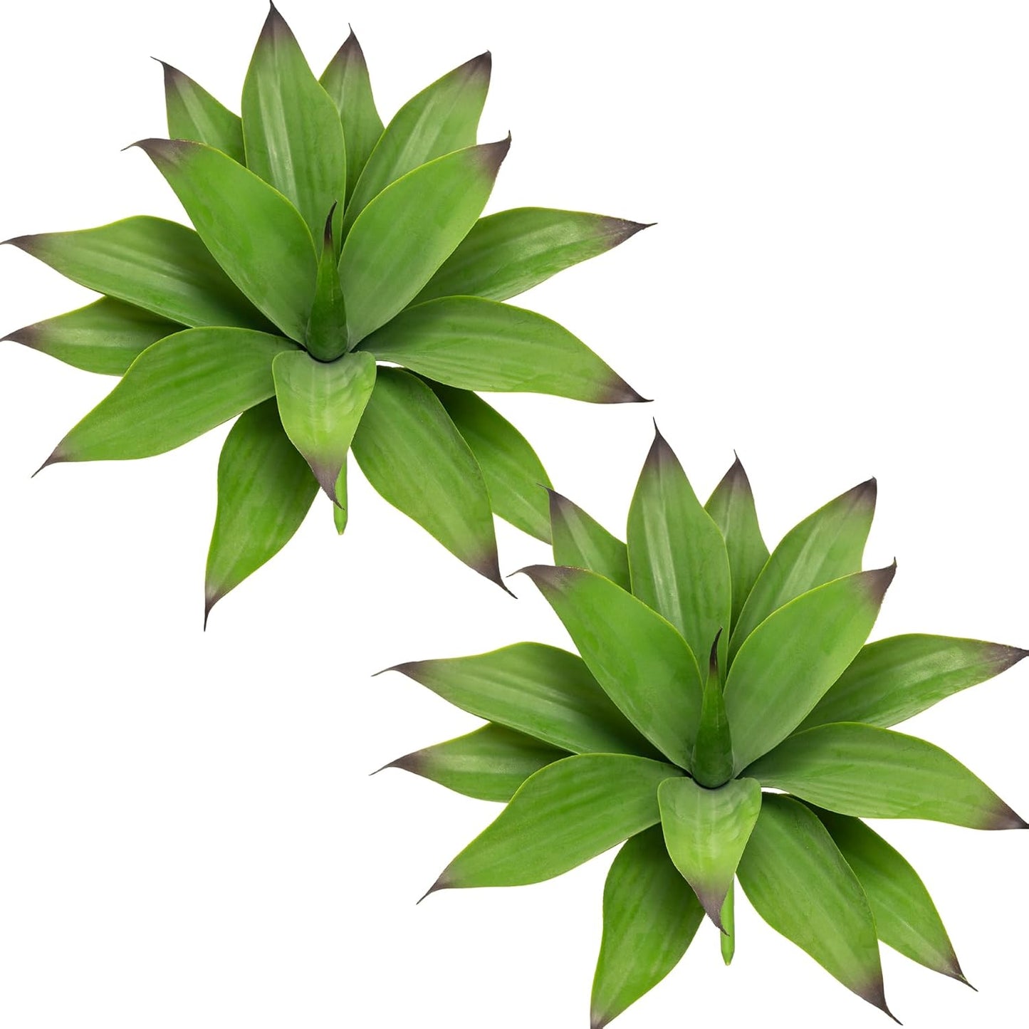 Fake Plants Artificial Agave Plants,Large UV Resistant Fake Agave Planters for Indoor and Outdoor Decorating Tropical Plant Succulents Greenery Indoor Decor13.8 (2Pack, Dark Green)