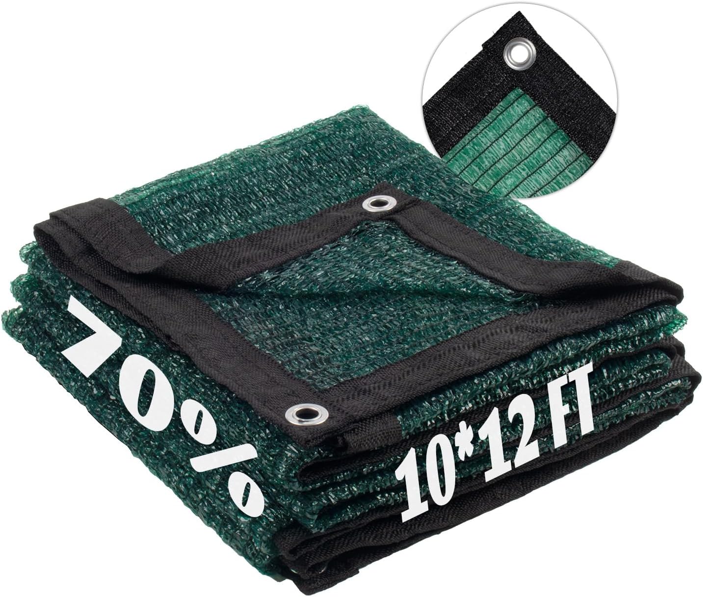 LOVE STORY 10x12FT 70% Green Shade Cloth Sun Shade Net with Grommets Sunblock Net Mesh Tarp for Garden,Plants Cover,Greenhouse and Patio