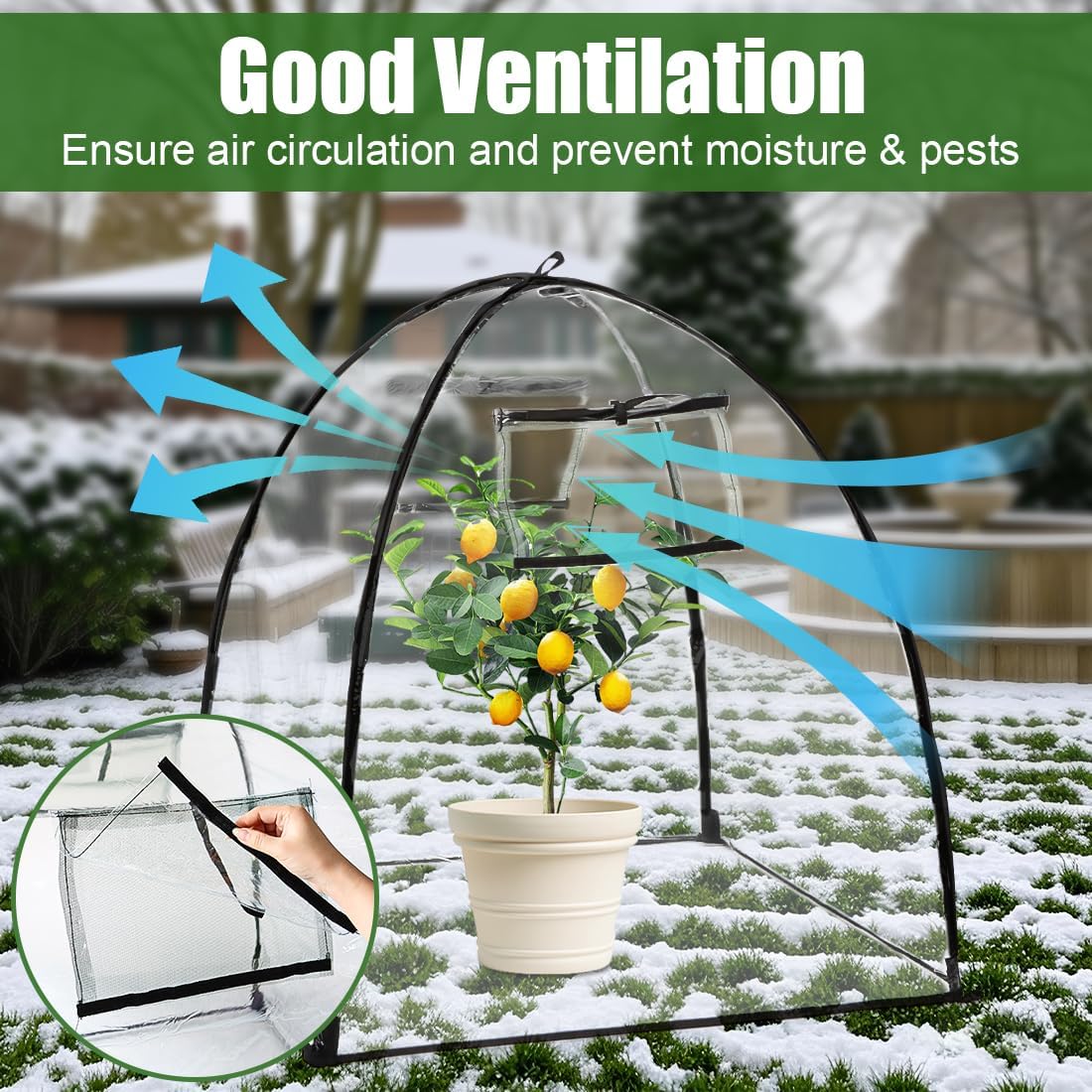 Plant Covers Freeze Protection, Outdoor Garden Frost Cover, Plant Covers from Animals, garden cloches for plants, Reusable Shrub Small Greenhouse, Potted Fruit Pest Protector Large(Transparent,2-Pack)