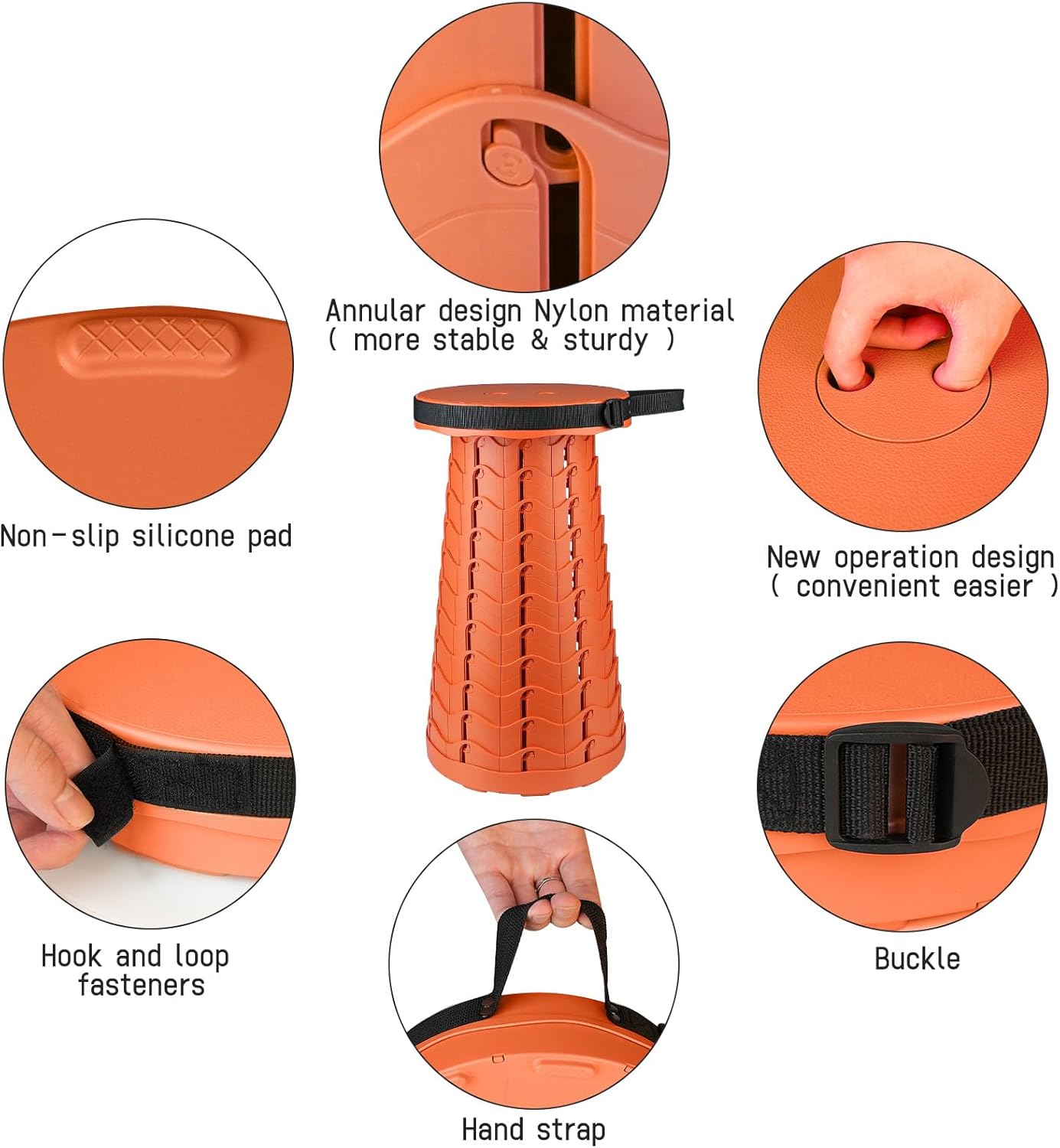 Portable & Lightweight Foldable Camping Chair for Adults, Heavy Duty Folding Stool with Adjustable Shoulder Strap, Perfect for Picnic, Beach, Backyard, and Sporting Events, Max Weight 400lbs