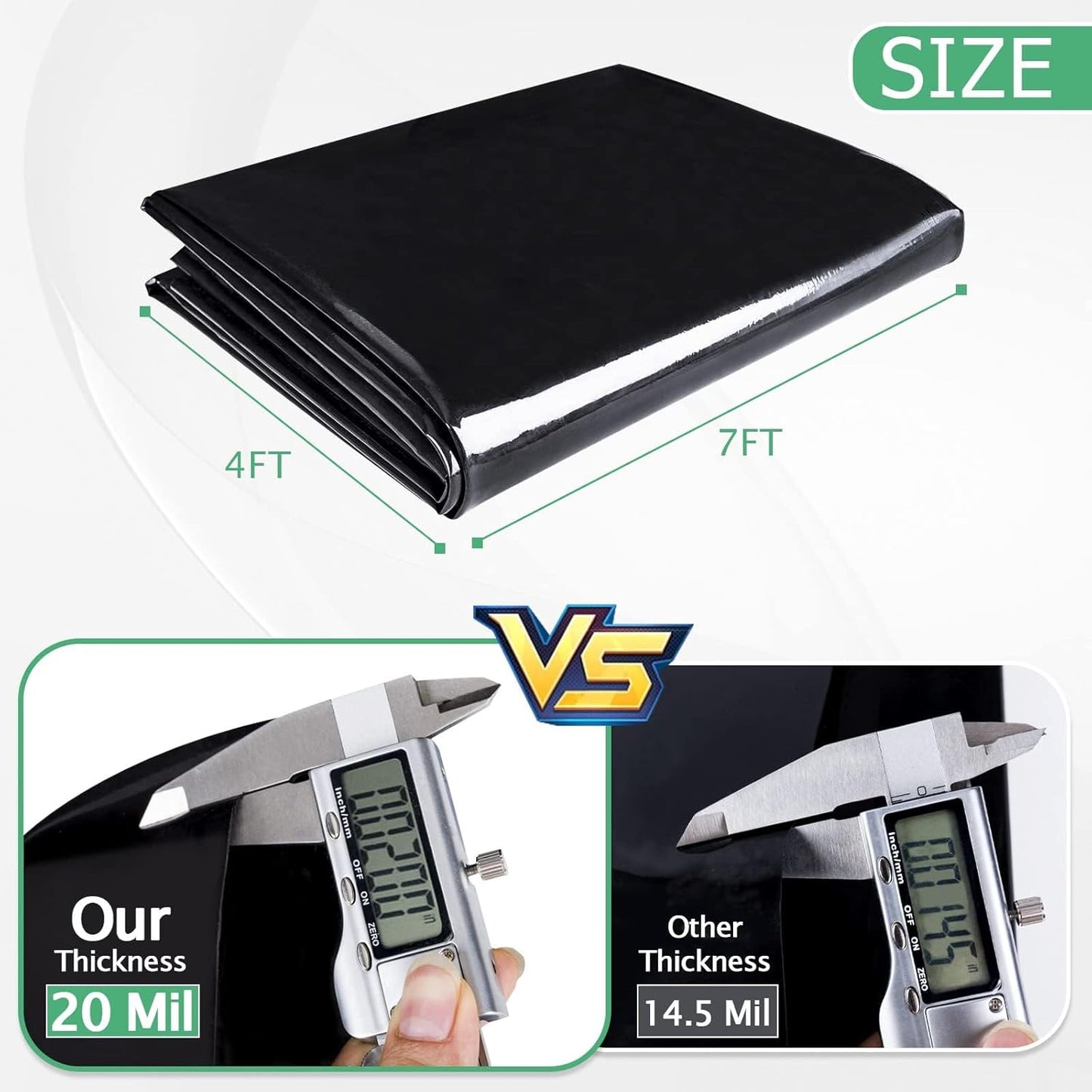 MYFAMIREA 4 FT x 7 FT Pond Liner, 20 Mil HDPE Pond Liner, Sun Resistant Preformed Easy Cutting Pond Liner Underlayment for Fish Koi Ponds, Garden Fountain, Waterfall Fish Pond