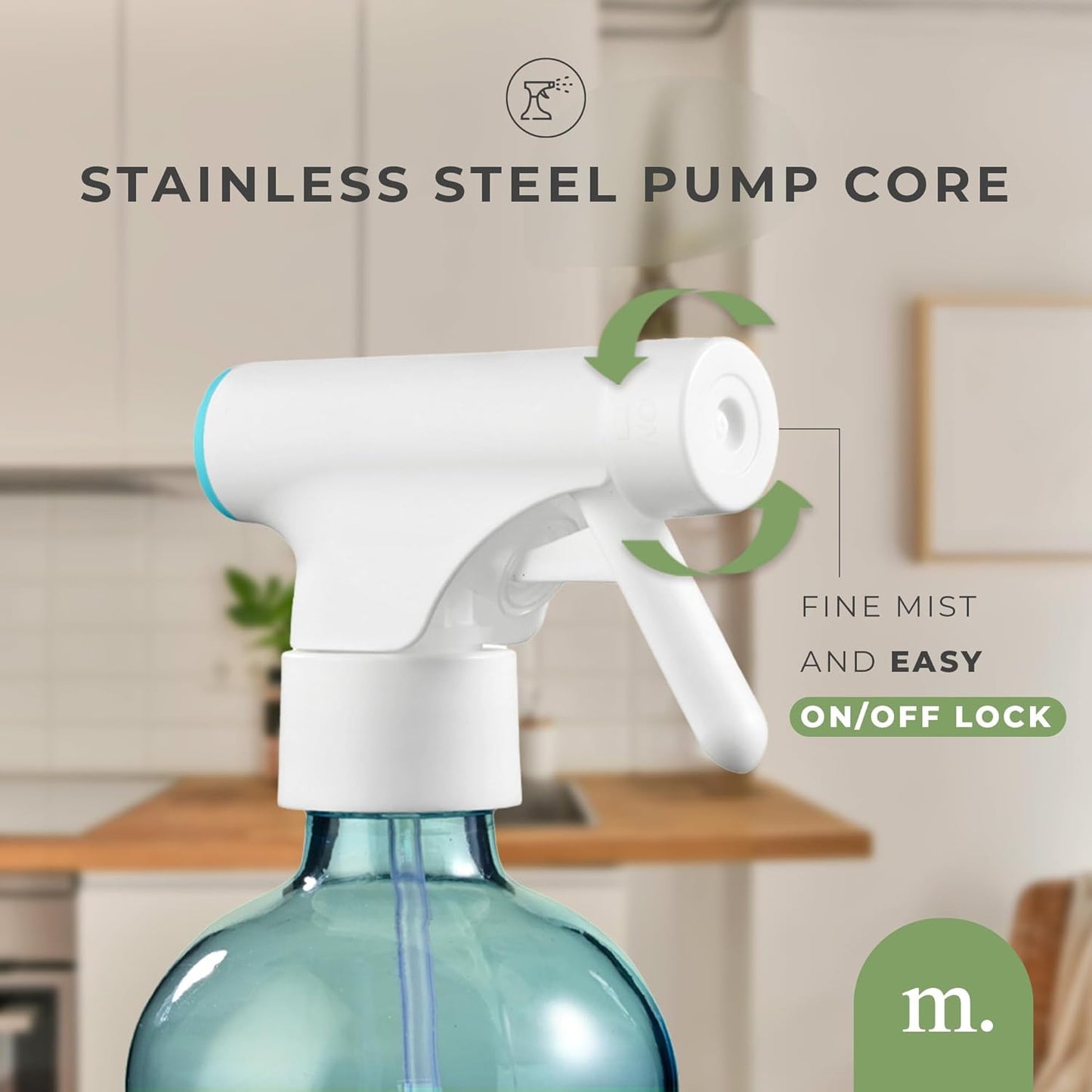 MaisoNovo Spray Bottle for Plants - 16.9 fl oz Blue x 2 with 16 Labels