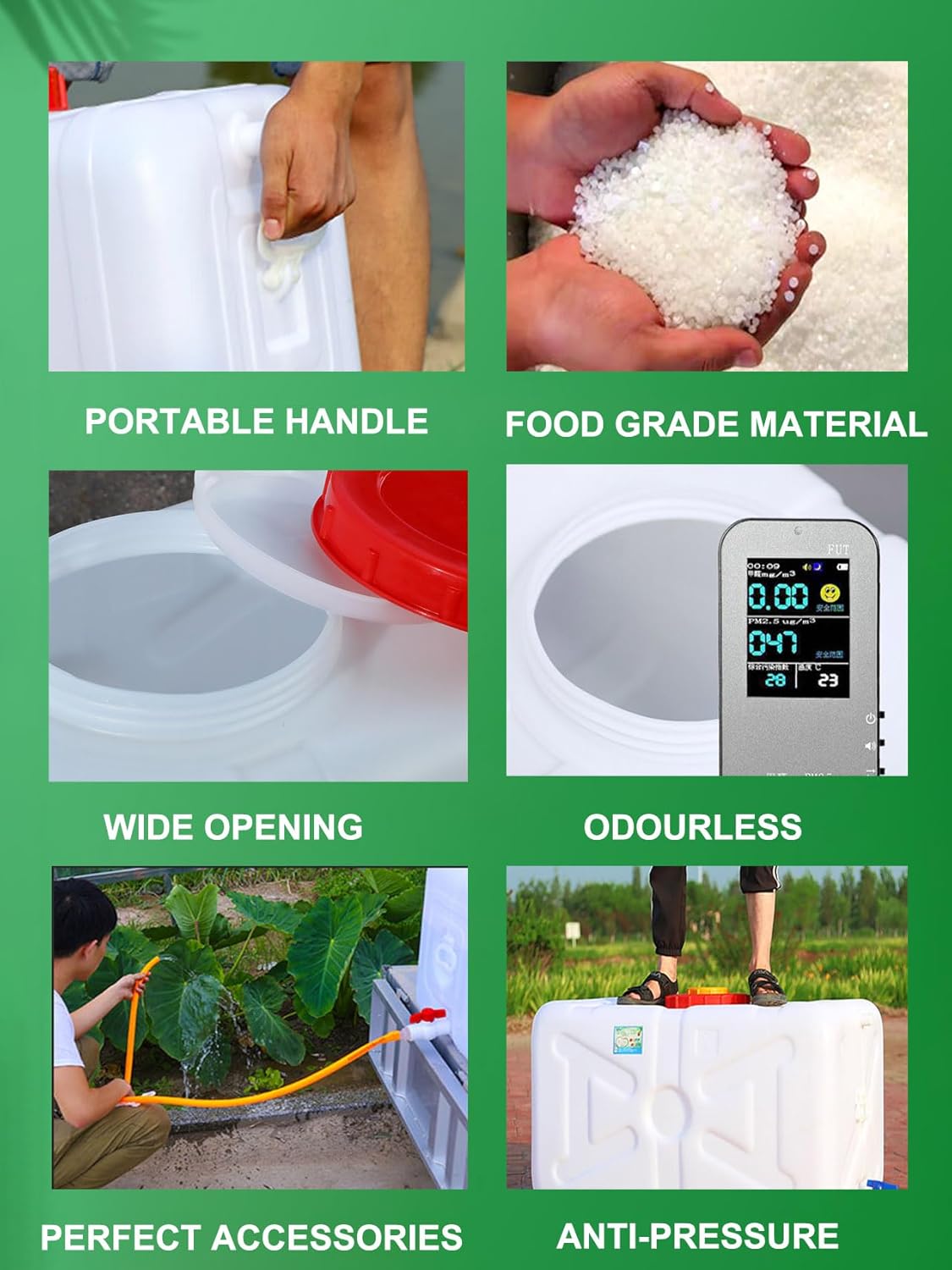 Water Storage Tank for Camping, Plastic Water Containers with Spigot for Emergency Water Storage Household Outdoor Camping Hiking Self-Driving Tour(Size:200L/53gallon)