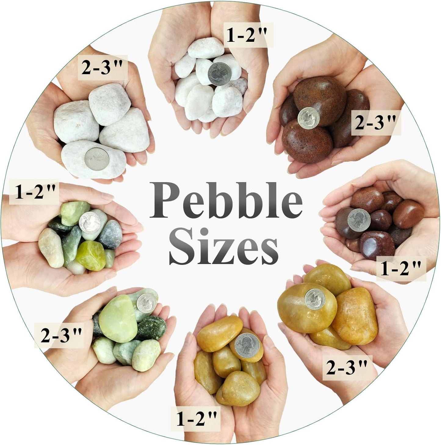 40 lbs Yellow River Rocks for Landscaping, 1-2 Inch Polished Pebbles for Indoor Plants, Decorative Rocks Stones for Fish Tank, Vases, Aquariums, Fountains, Pathways, Backyard and Garden