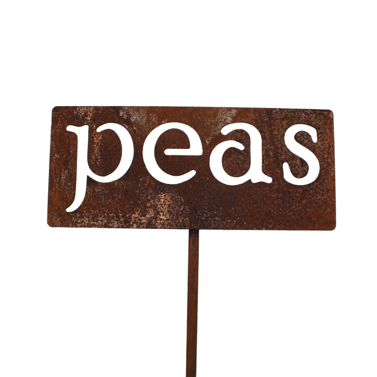 Classic Metal Garden Markers 19 Inches Tall (peas, Naturally Rusted)