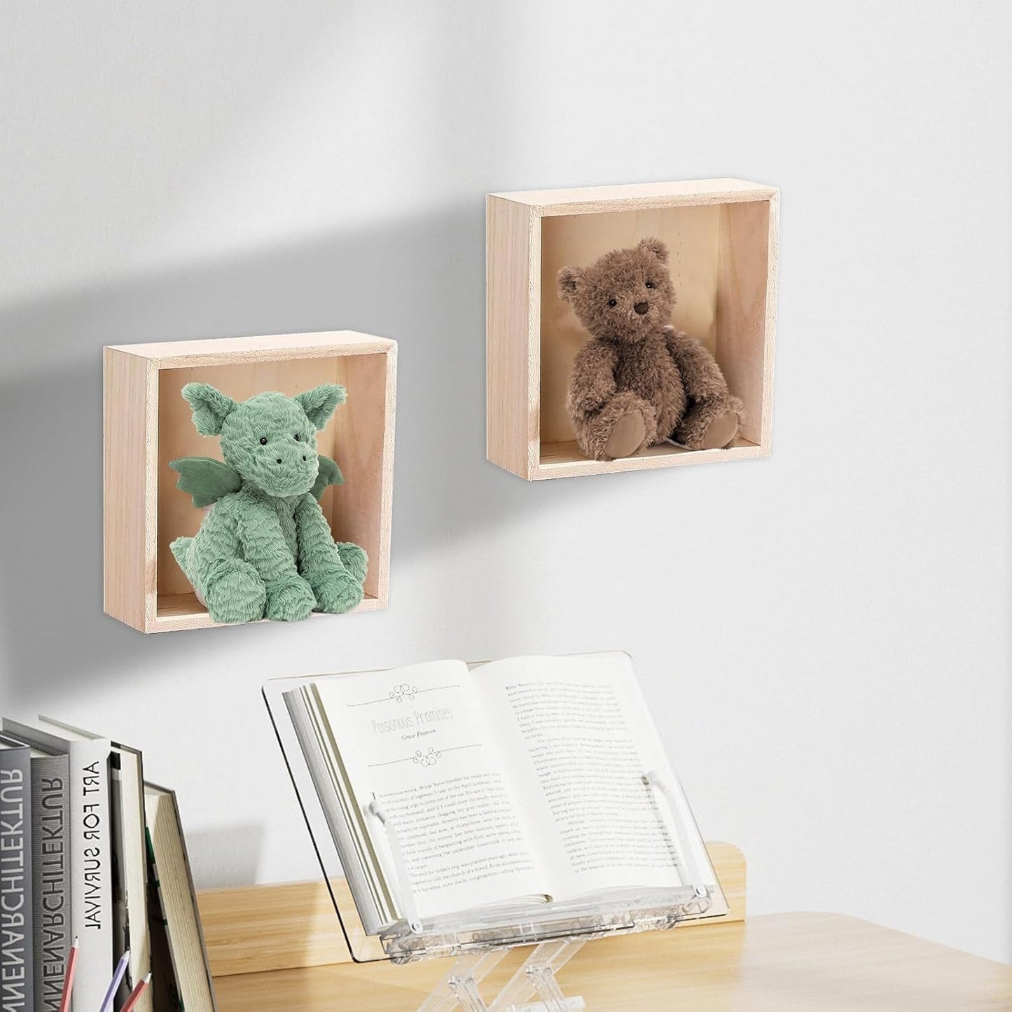 8 Pack Unfinished Wooden Box, 6 x 6 Inch Square Rustic Small Wooden Boxes for Crafts Organizer Container Box for DIY Craft Collectibles, Succulent Plant Pot, Drawer, Home Desktop Decor