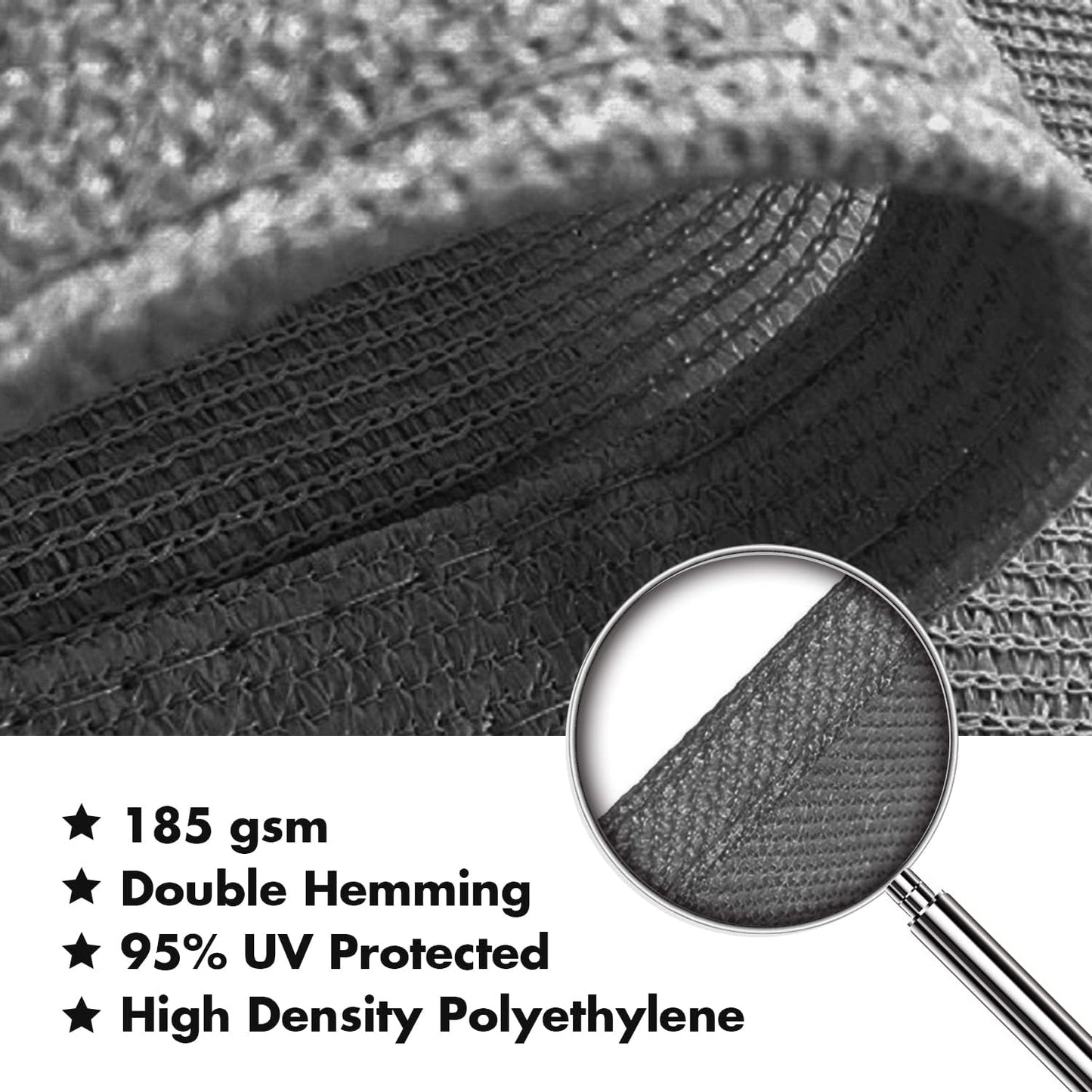 KANAGAWA 10'X20' Dark Gray Custom Size Sun Shade Sail Rectangle UV Block Canopy Cover for Patio Backyard Lawn Garden Outdoor (Customized Available)