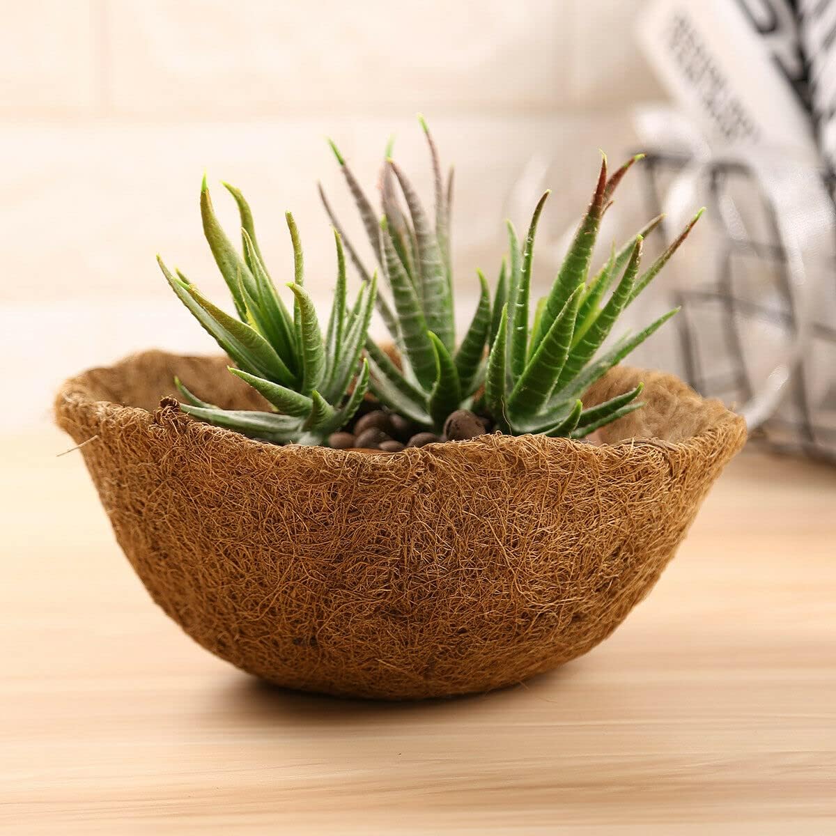 EROCK 2Pcs Coco Liners for Planters Hanging Basket, Round 8/10/12/14/16 inch Thick Coconut Coir Coco Fiber Liners for Planters Garden Patio Porch Window Plants Flowers Pot Indoor Outdoor (14 inch)