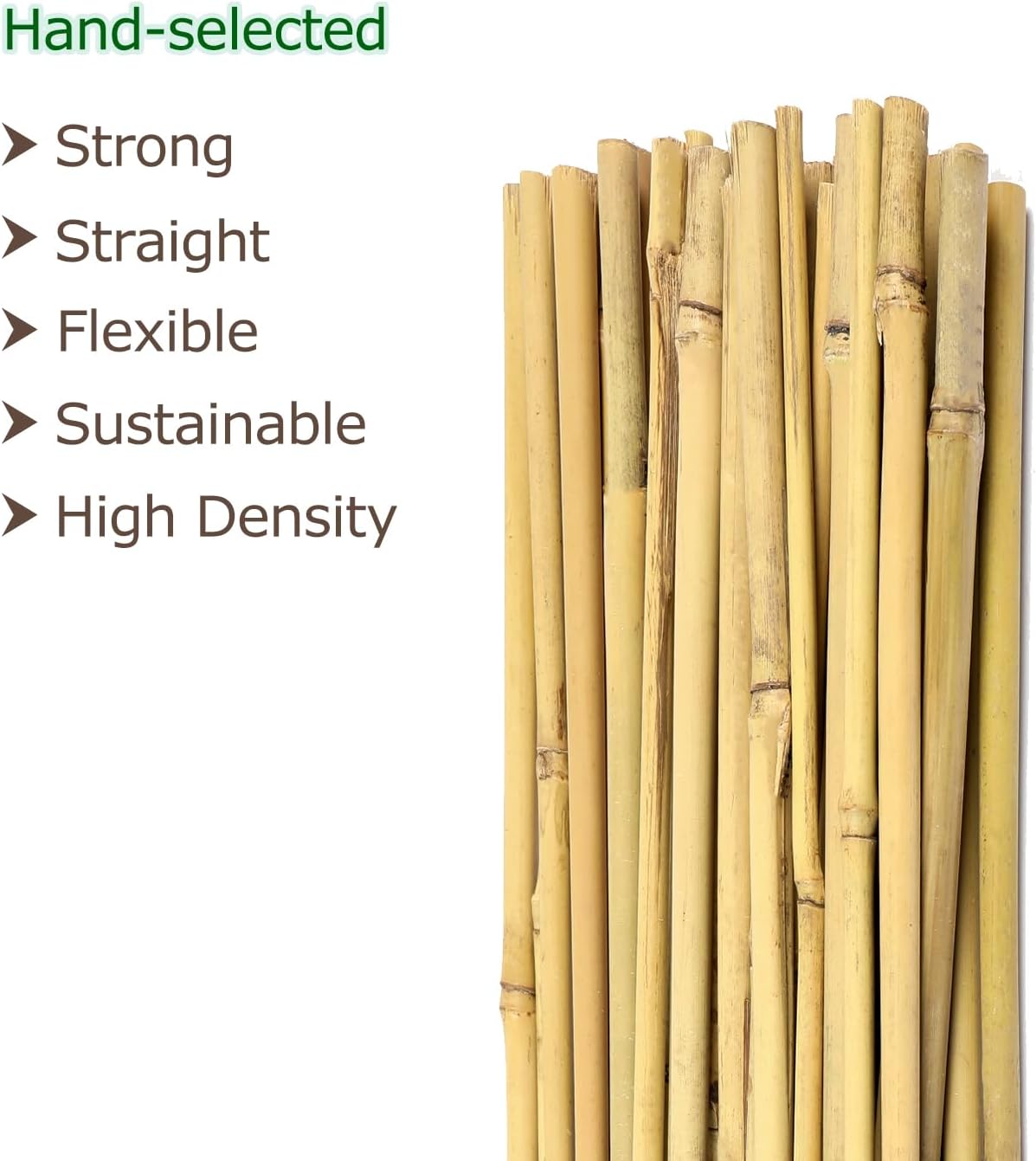 Bamboo Stakes for Plants, Natural Bamboo Plants Stakes 5 Feet, Garden Stakes for Climbing Plants Tomatoes, Beans, Potted Plants - 20Pcs Bamboo Poles (58in, Approx 5FT)