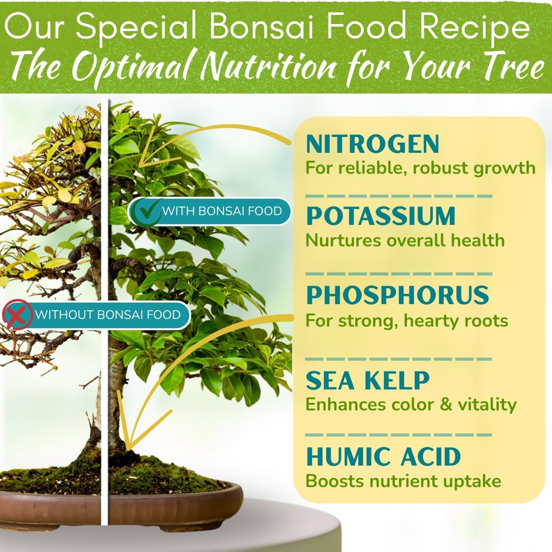 Bonsai Tree Food | Premium, Gentle Liquid Fertilizer for Healthy Growth, Strong Stems and Beautiful Blooms | 3-3-3 Balanced NPK Concentrate | Made in USA | 8 oz (240 ml)