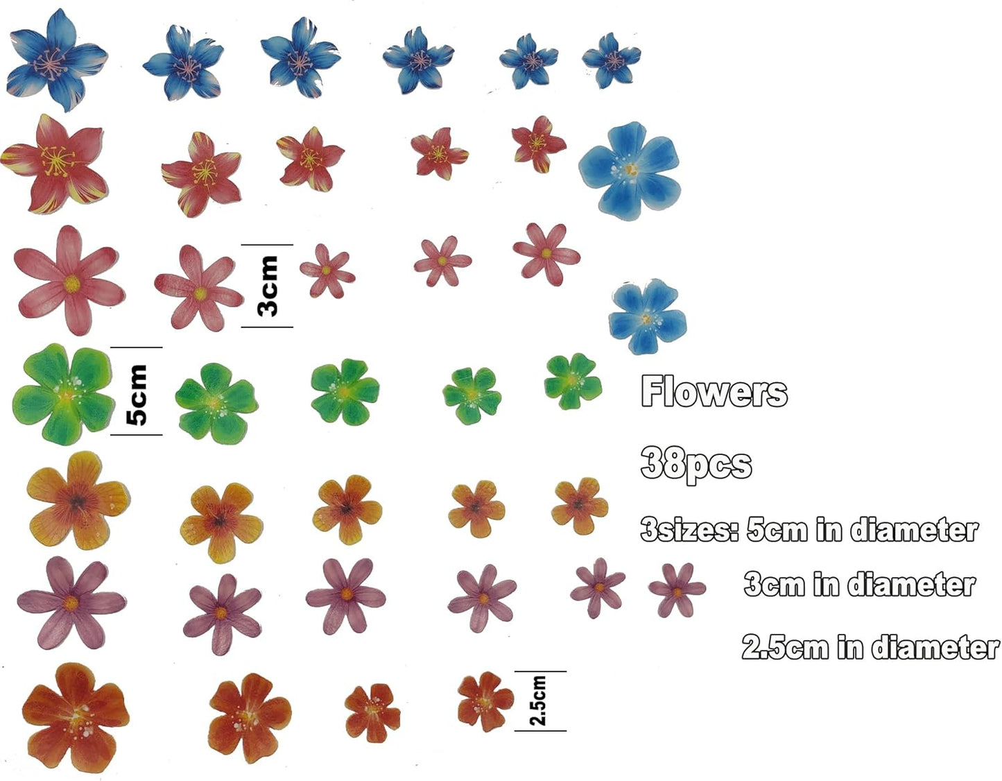 90pcs Edible Butterfly, Flowers and Turtle Back Leaves Cake Topper Cupcake Toppers Wedding Themed Party Birthday Cake Decoration Mixed Size & Colour(Tasteless)