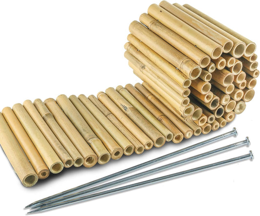 Bamboo 2 Pack Short Fence Outdoor Landscape Edging Flexible Decorative Border 7.8'' H x 47'' L