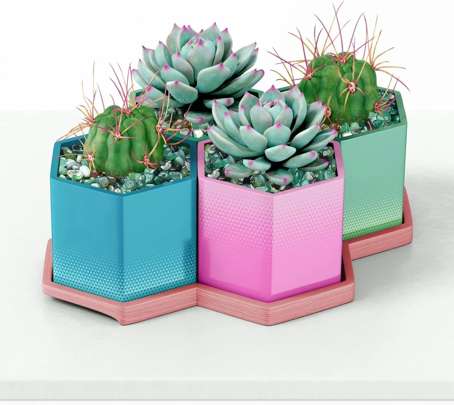 Halatool 1LB Green Aquarium Gravel for Fish Tank 0.35"- 0.6" Landscaping Pebbles for Home Decor Natural Decorative Polished Stones for Potted Plants DIY Handmade & Vase Filler