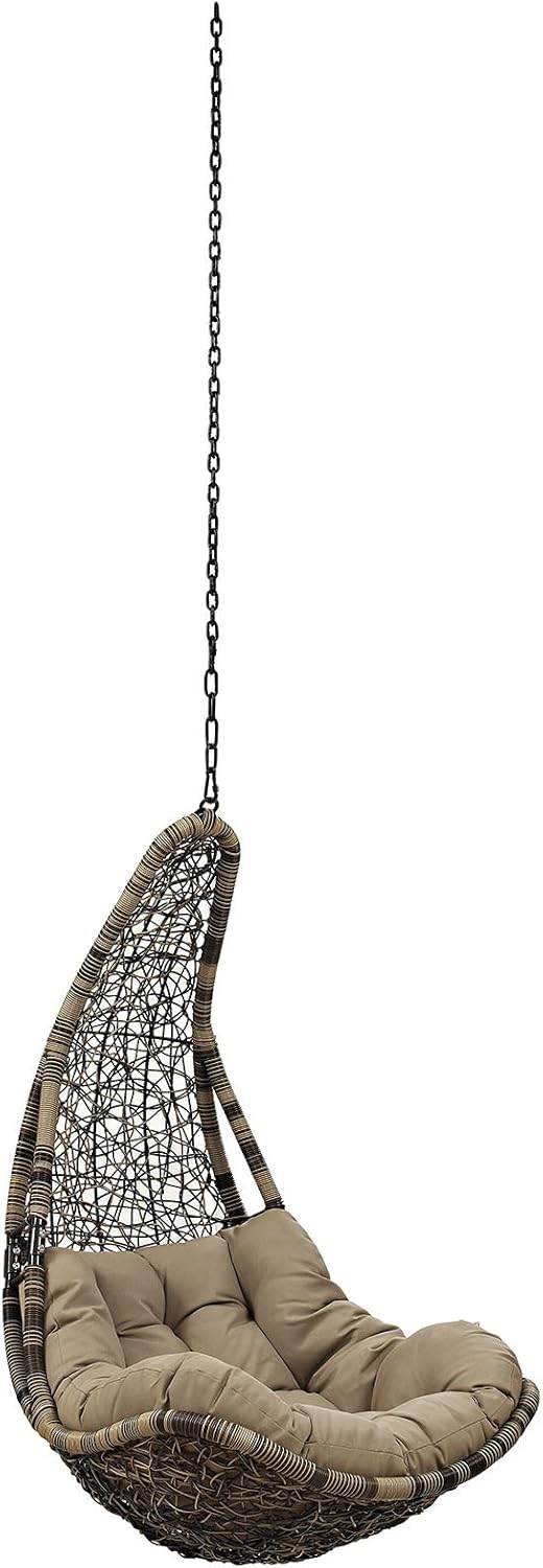 Modway Abate Outdoor Patio Swing Chair Without Stand, Black Mocha