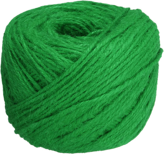 uxcell 328 Feet Natural Jute Twine String,2mm Thin Garden Twine Rope Colored Plant String Cord for DIY Art Crafts Gift Wrapping Decoration Packing Gardening Plant Hanger,Green