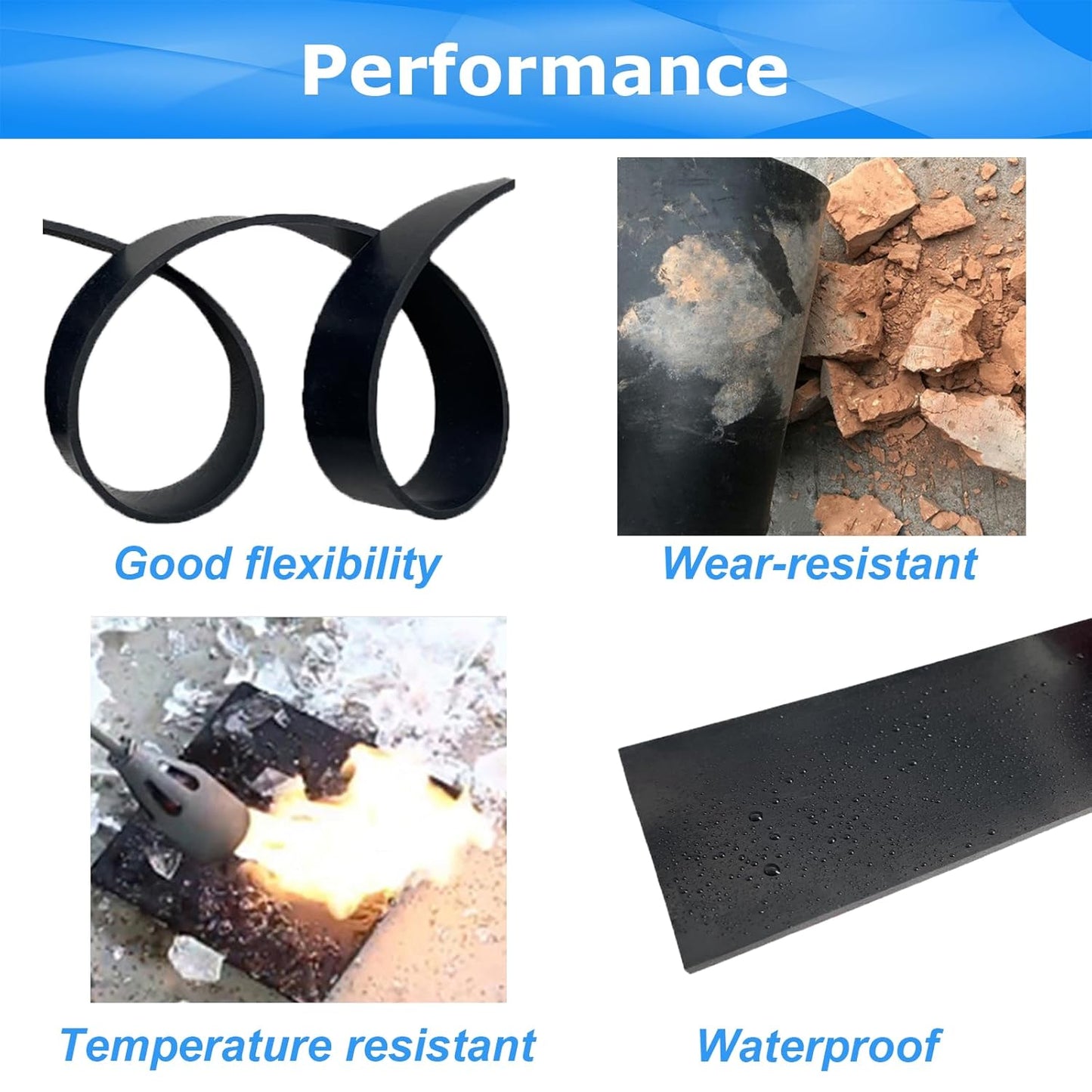 Solid Rubber Sheets,Rolls & Strips 1/16 (.062)" Thick X 4" Wide X 10'Long, Solid Rubber Strips for DIY Gaskets Crafts Pads Sealing Abrasion Supports Flooring Protection Warehouse