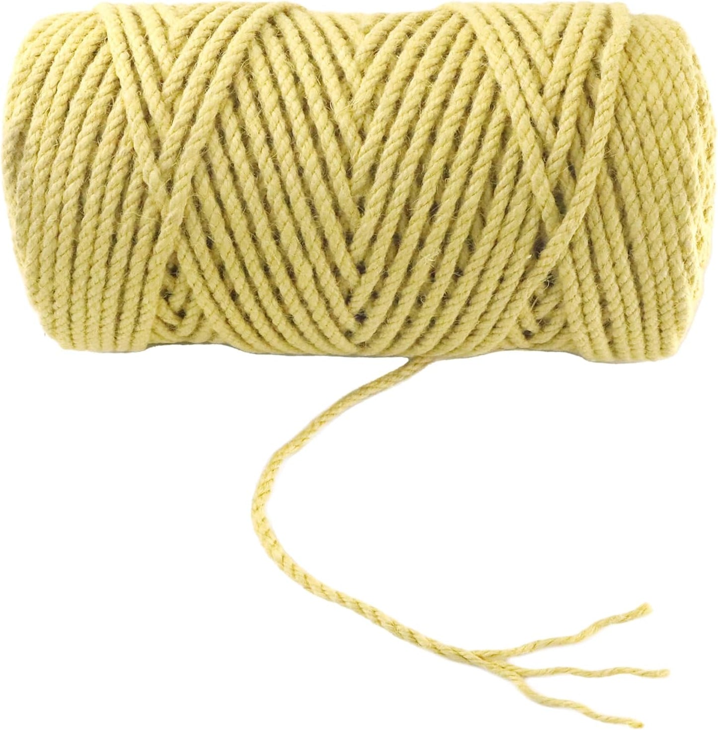 4mm x 100 Feet Yellow Jute Rope, Twine for Gardening Tomato Climbing Plant Tie Floristry Crafts Gift Wrapping Packing Decor