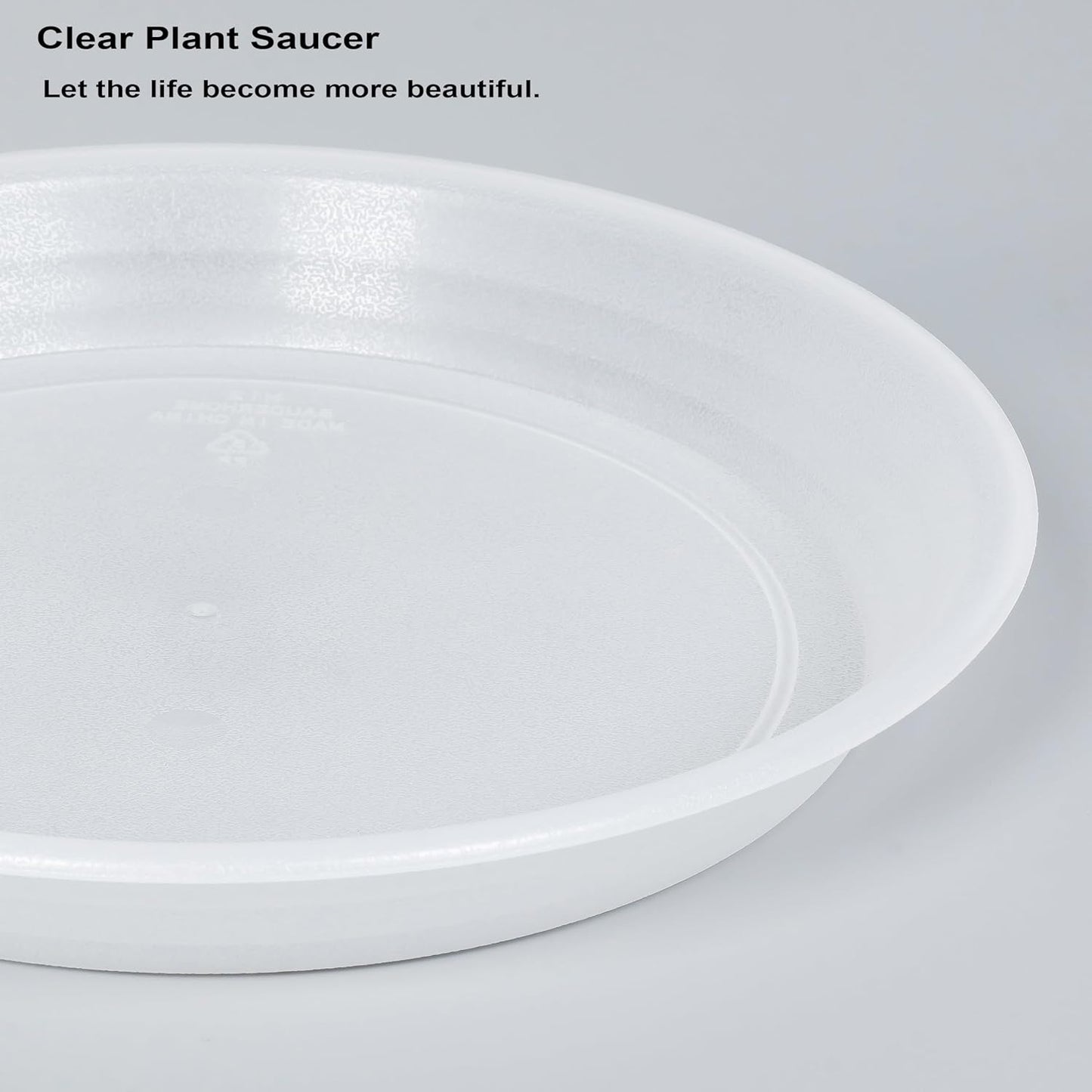 2 Pack Clear Plant Saucer Drip Tray 13 14 inch, Large Plastic Flower Planter Saucers and Drip Trays for Indoors Outdoors, Heavy Durable Plant Plate Water Catcher (14", Clear)