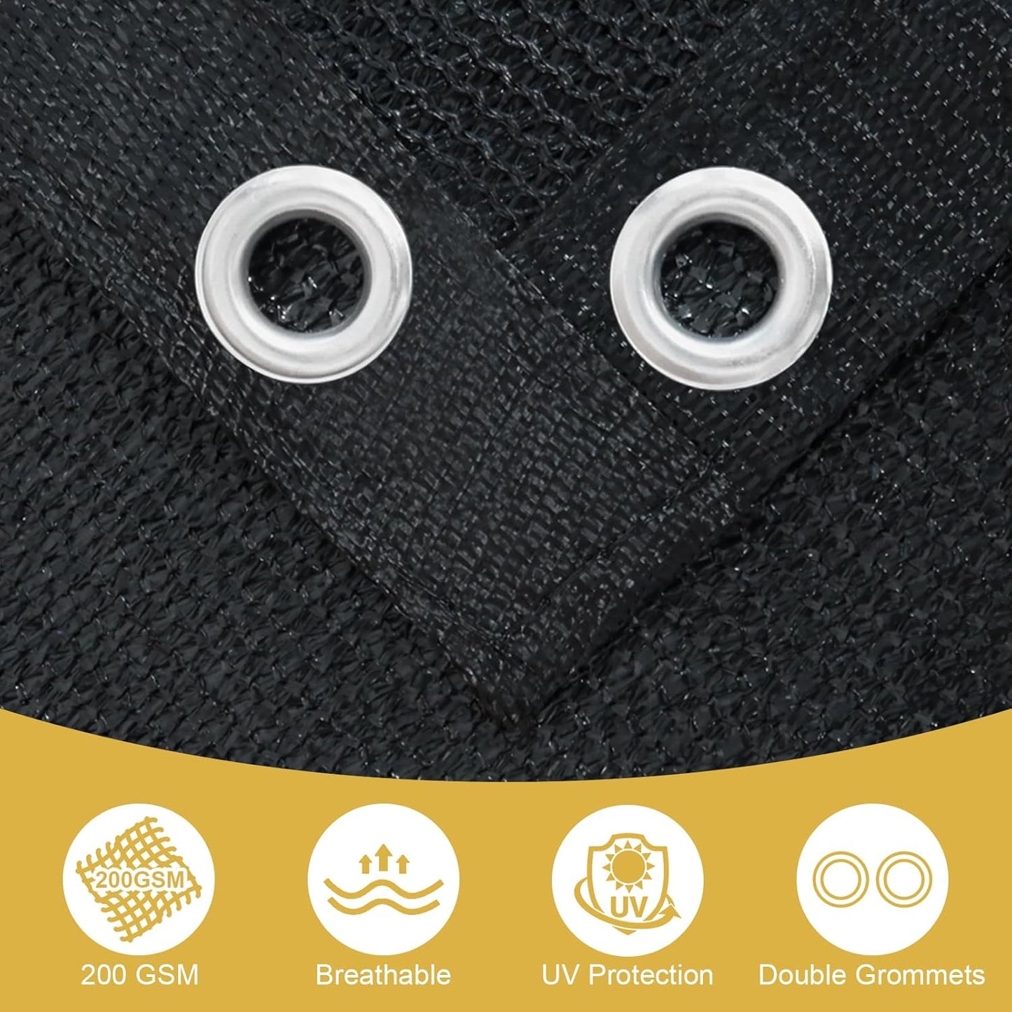 Shade&Beyond 90% Sun Shade Cloth with Grommets, 6' X 10' Pergola Shade Cover Canopy, Mesh Tarp Sun Screens for Patio, Outdoor, Garden, Backyard, Black