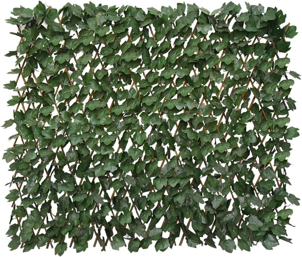 Expandable Fence Privacy Screen for Balcony Patio Outdoor,Decorative Faux Ivy Fencing Panel,Artificial Hedges (Single Sided Leaves)……