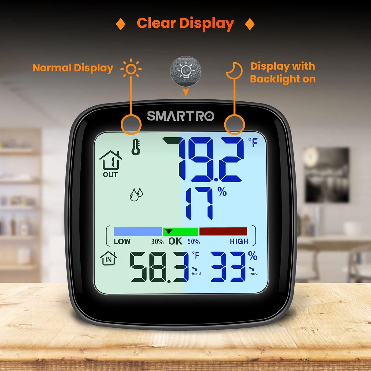 SMARTRO SC92 Professional Indoor Outdoor Thermometer Wireless Digital Hygrometer Room Humidity Gauge Temperature and Humidity Meter Pro Accuracy Calibration
