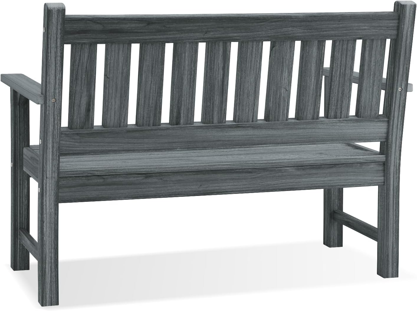 Outdoor Bench, 2-Person Garden Bench, Poly Lumber Patio Bench for Outdoors, Porch, and Park (Dark Grey)