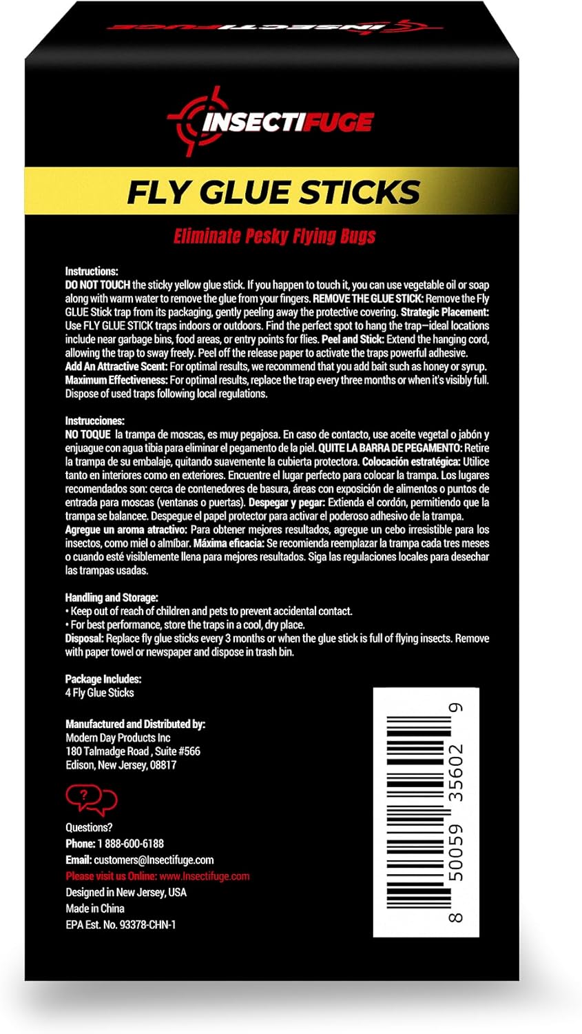 4Pcs Fly Stick Sticky Fly Traps for Indoor and Outdoor - Odorless Fruit Fly Catcher Trap for Home, Strips Indoor Sticky Hanging, Paper for Home Tape Outdoor