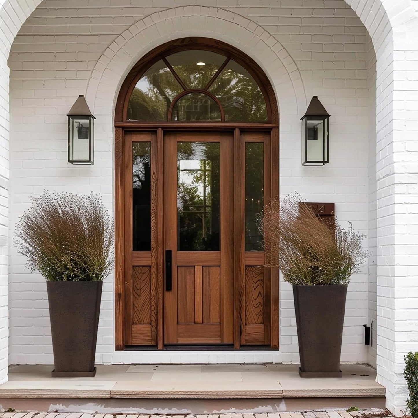 LA JOLIE MUSE Tall Outdoor Planters Set of 2, 20 inch Large Tapered Square Planters for Indoor/Outdoor Plants, Large Outdoor Flower Pots for Front Door, Patio and Deck